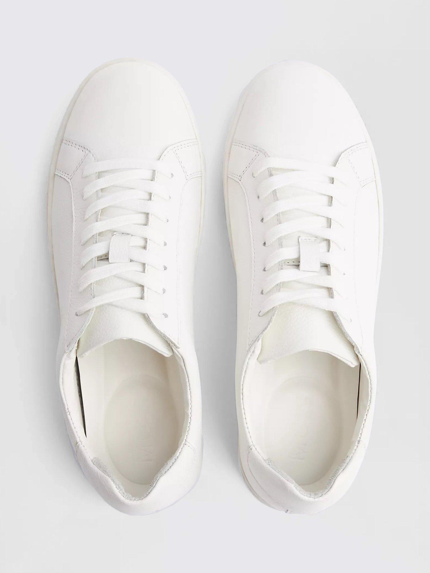 Product image 2 of 4, which shows Moss Leather Trainers, White, 13