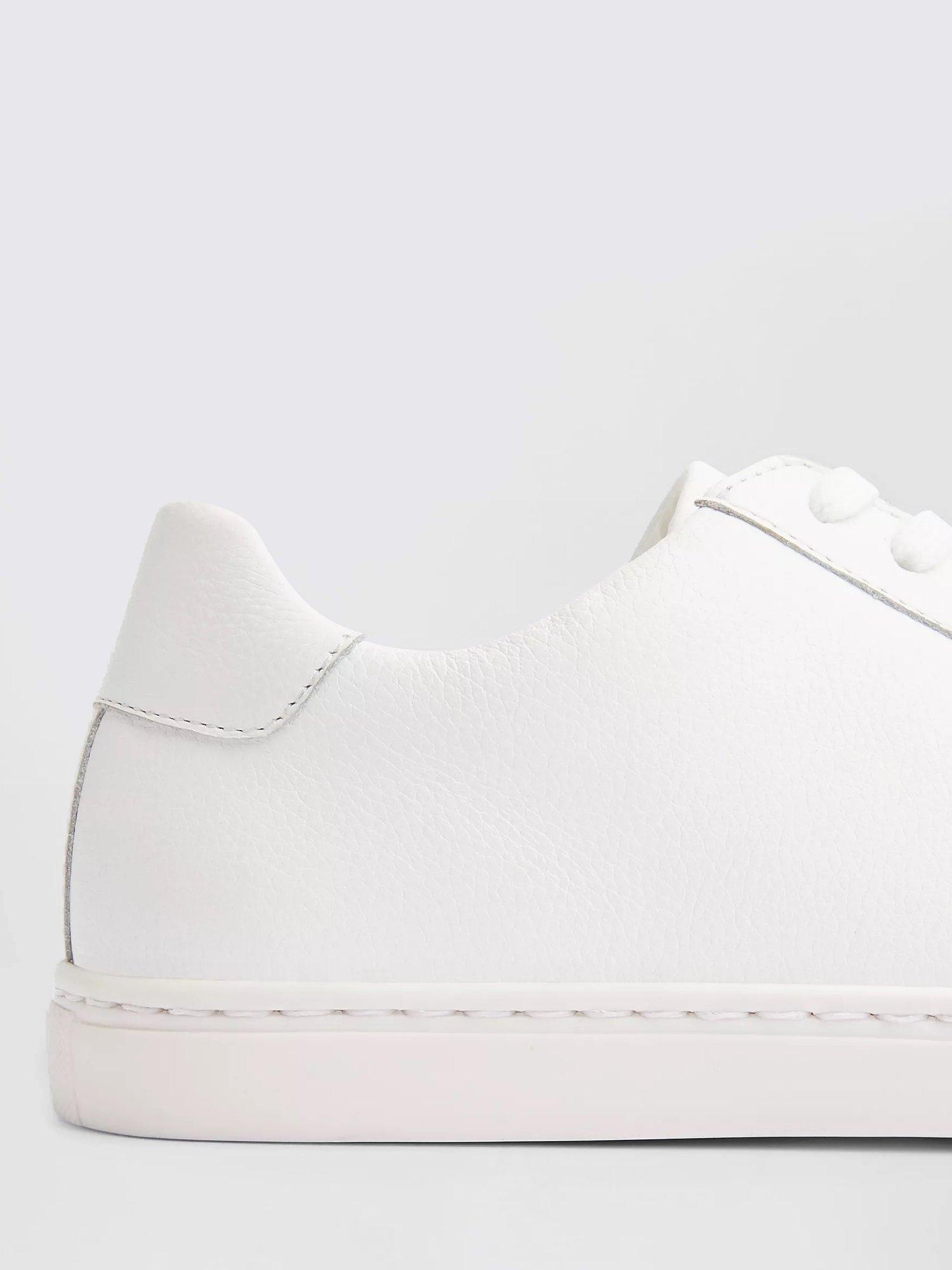 Product image 3 of 4, which shows Moss Leather Trainers, White, 13