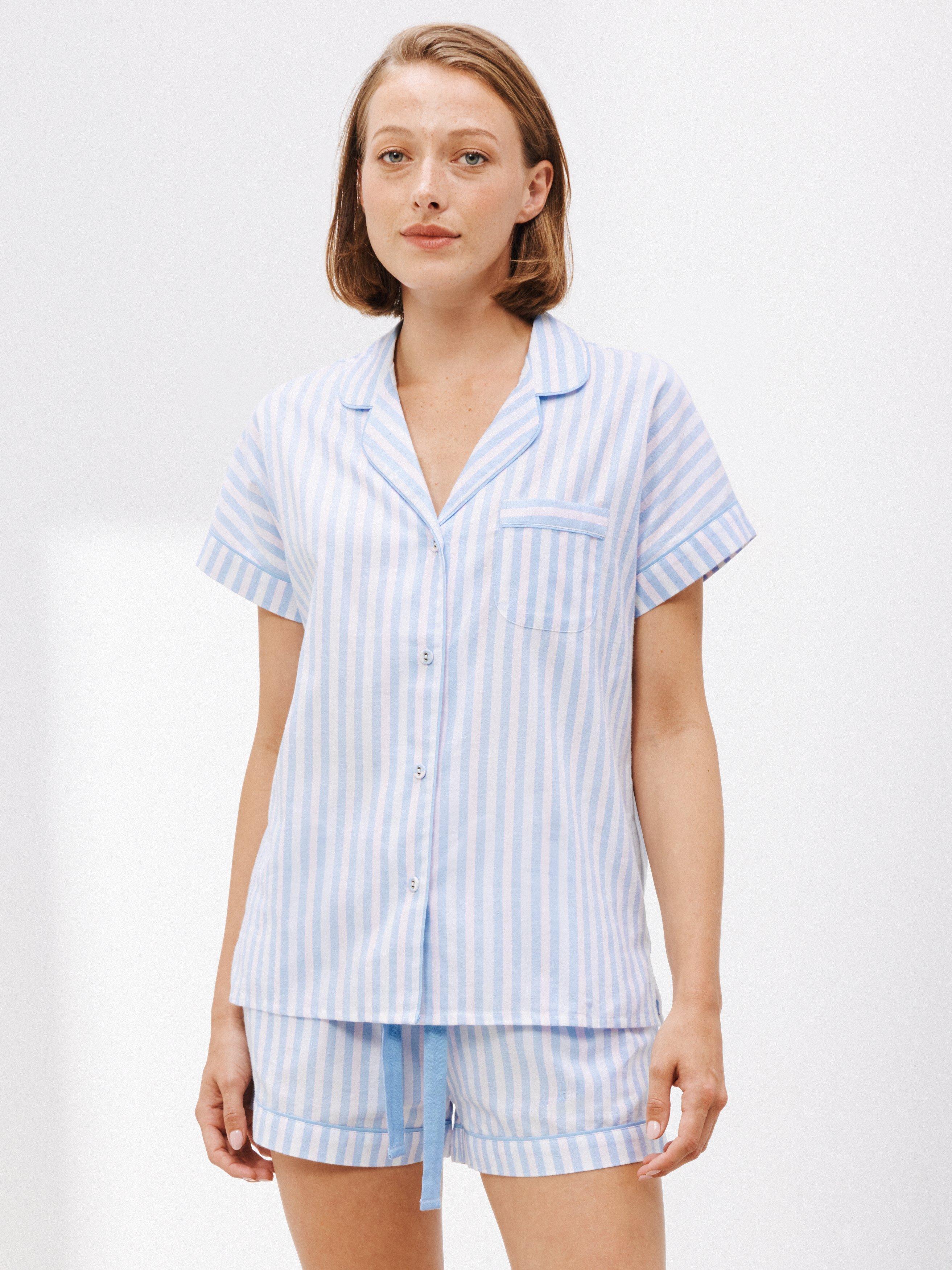 John Lewis Luna Stripe Cotton Shorts Pyjama Set