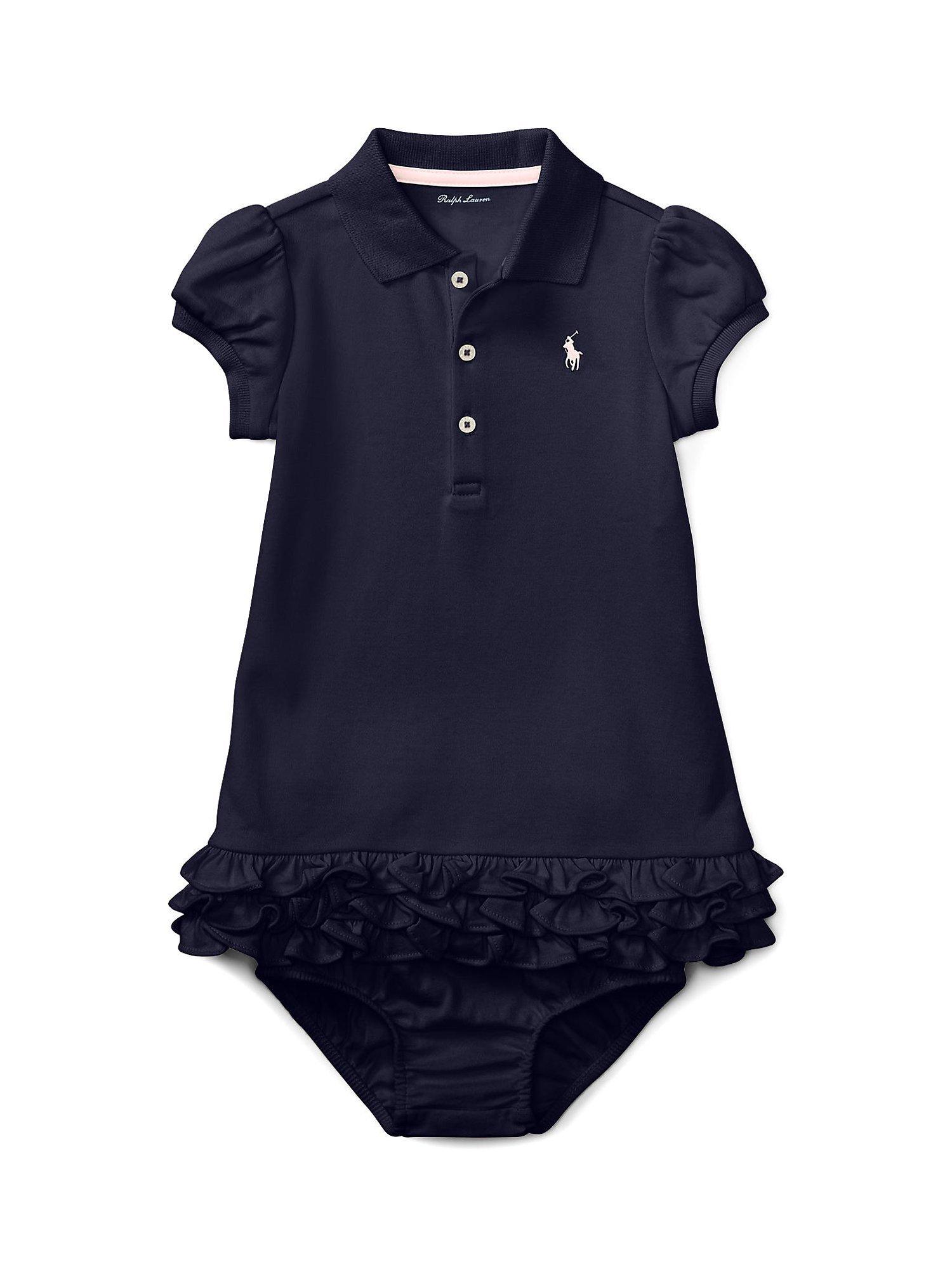 Polo Ralph Lauren Baby Polo Ruffle Dress & Bloomer Set, French Navy