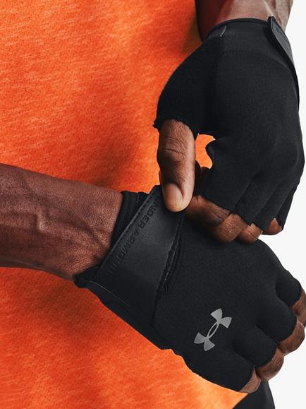 Under Armour Men's Gym Gloves, Black/Silver
