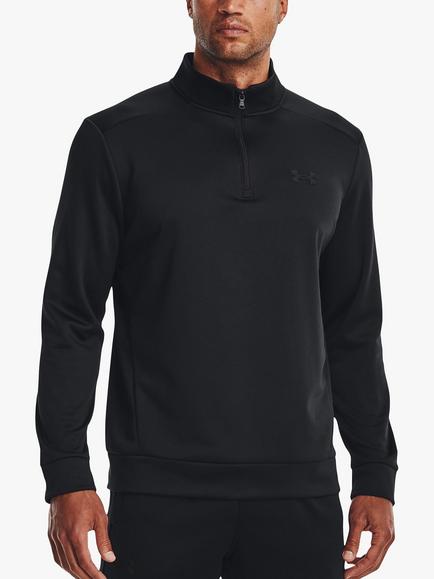 Under Armour Armour Fleece® 1/2 Zip Long Sleeve Gym Top, Black
