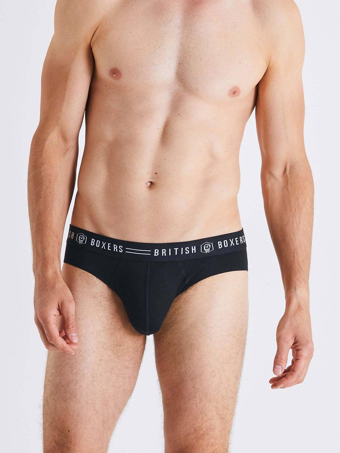 Product image 2 of 5, which shows British Boxers Briefs, Pack of 4, Black, S