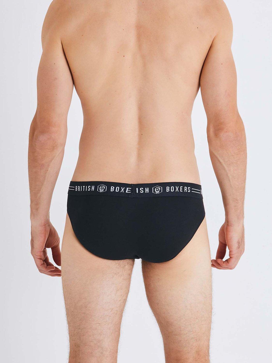Product image 4 of 5, which shows British Boxers Briefs, Pack of 4, Black, S