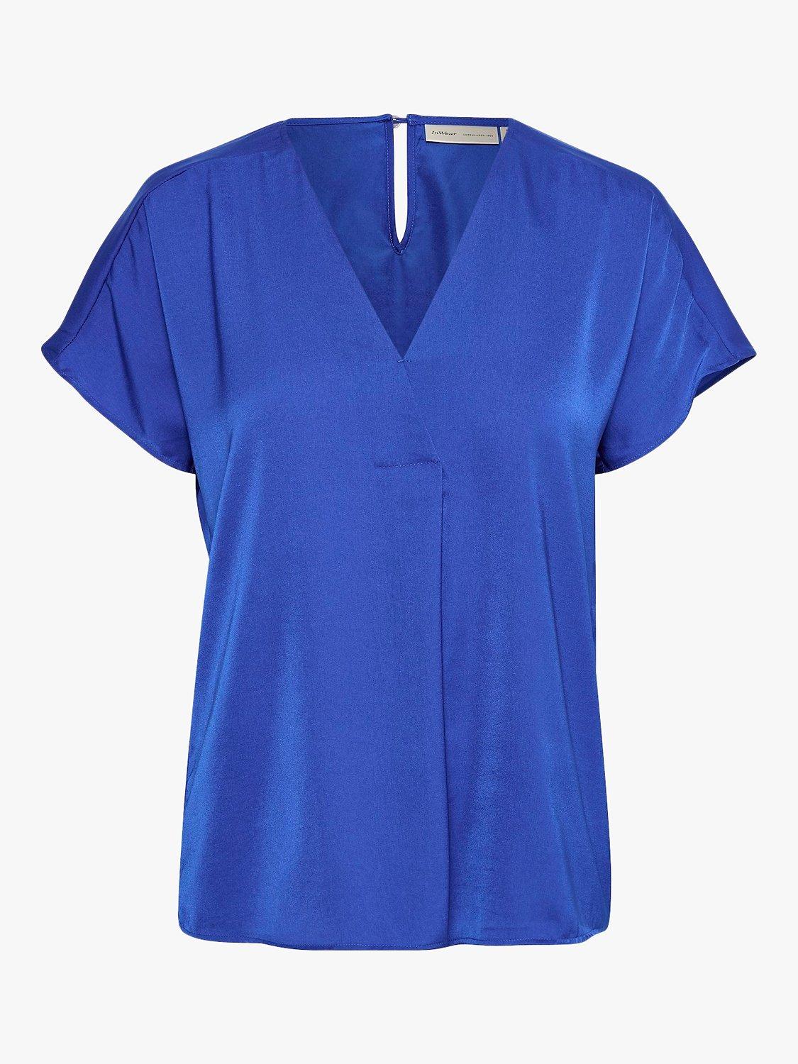 Product image 2 of 7, which shows InWear Rinda V-Neck Top, Greek Blue, 8
