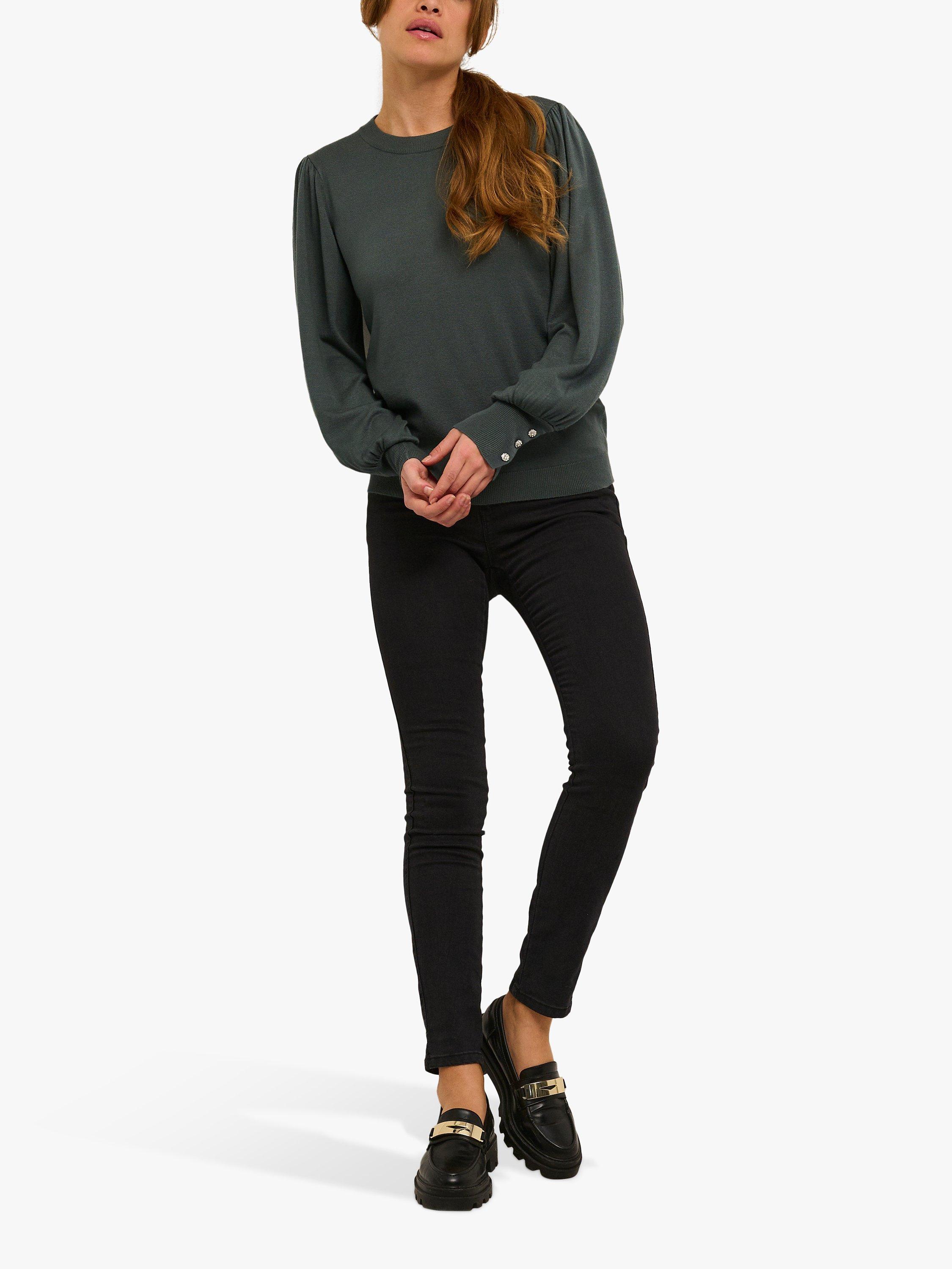 KAFFE Kajessa Puff Sleeve Jumper, Balsam Green, 16