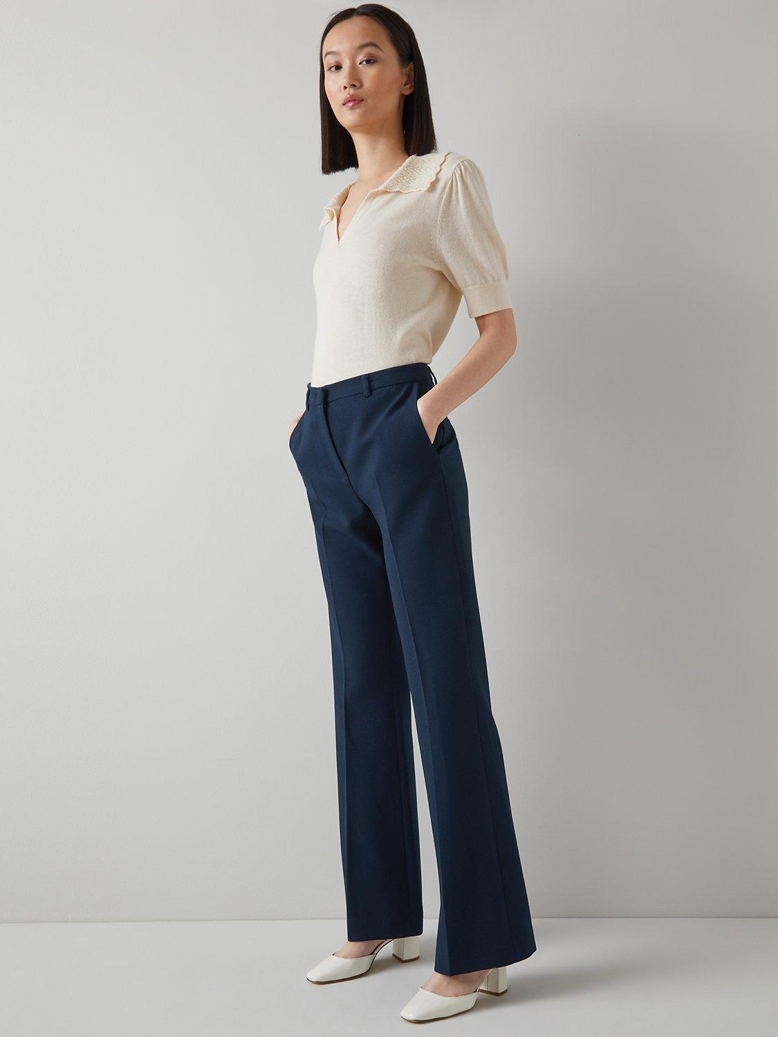 L.K.Bennett Halina Trousers, Navy, 12