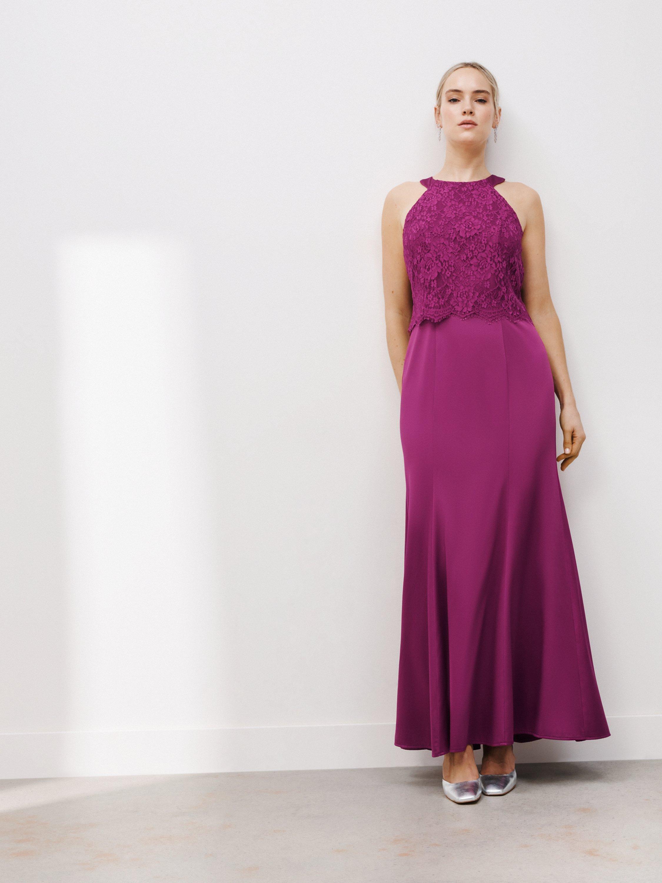 John Lewis Lace Overlay Halterneck Maxi Dress
