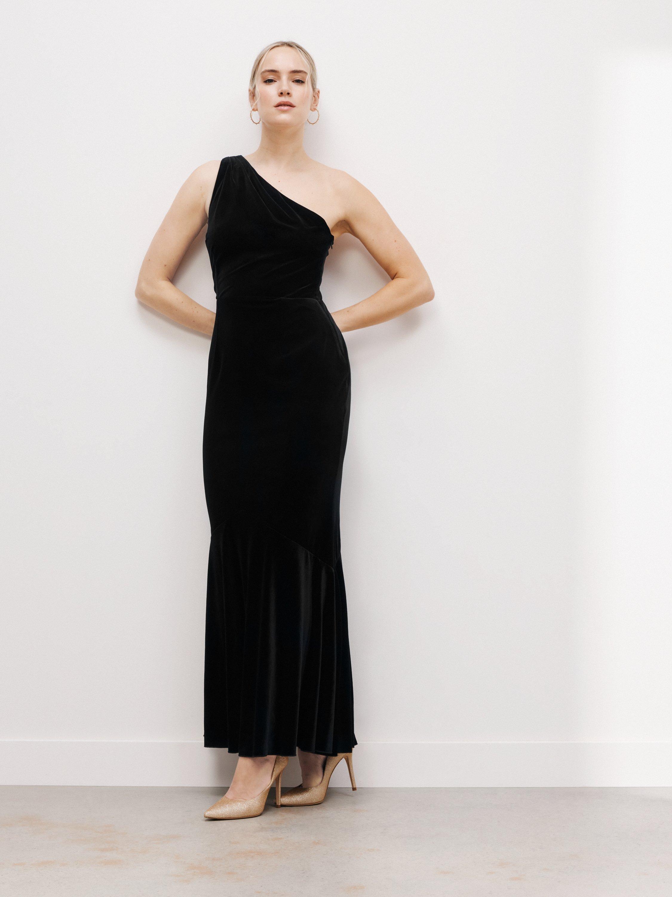 John Lewis One Shoulder Mermaid Velvet Dress