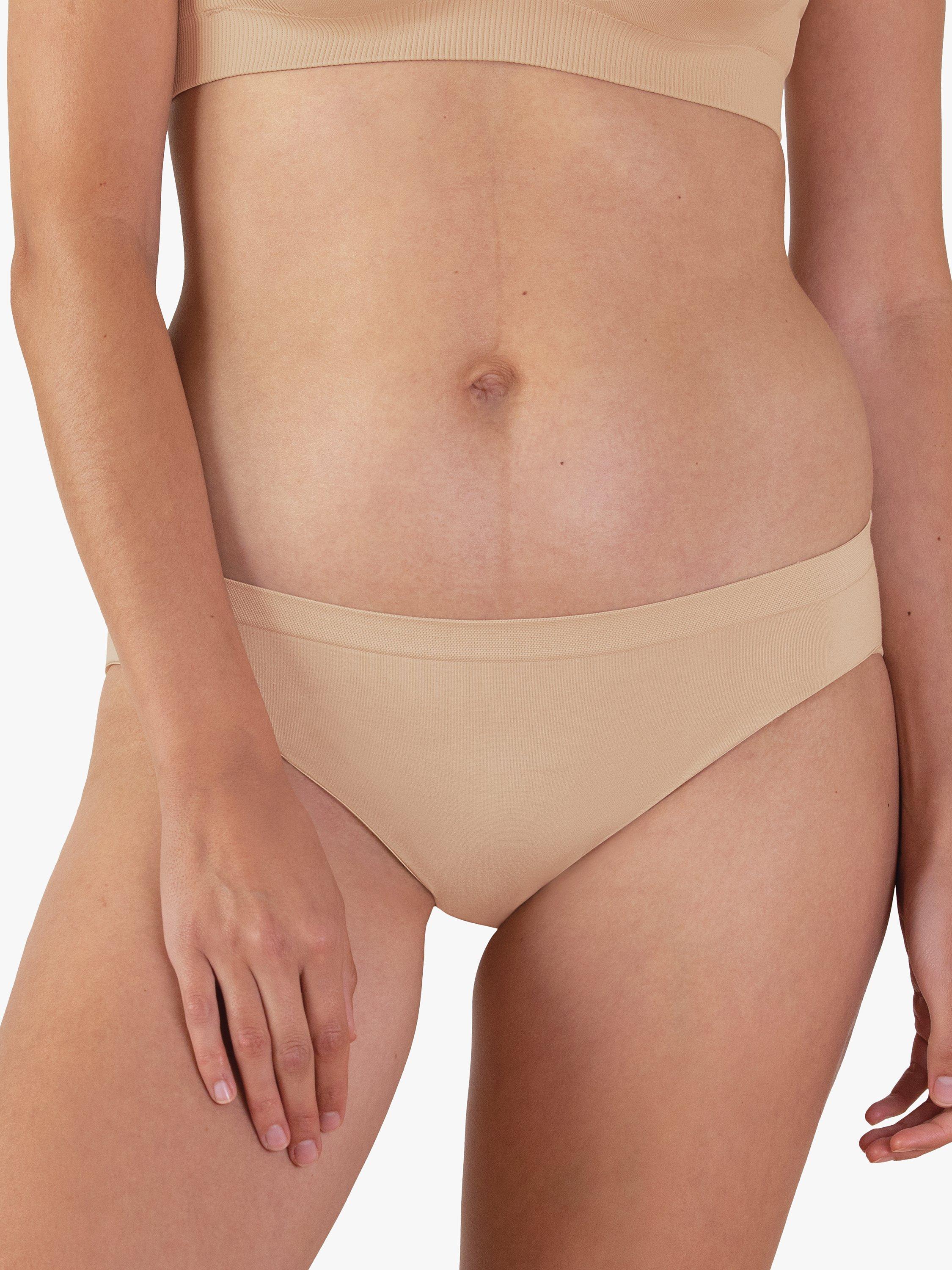 Product image 1 of 4, which shows Bravado Mid Rise Seamless Knickers, Butterscotch, XS-S