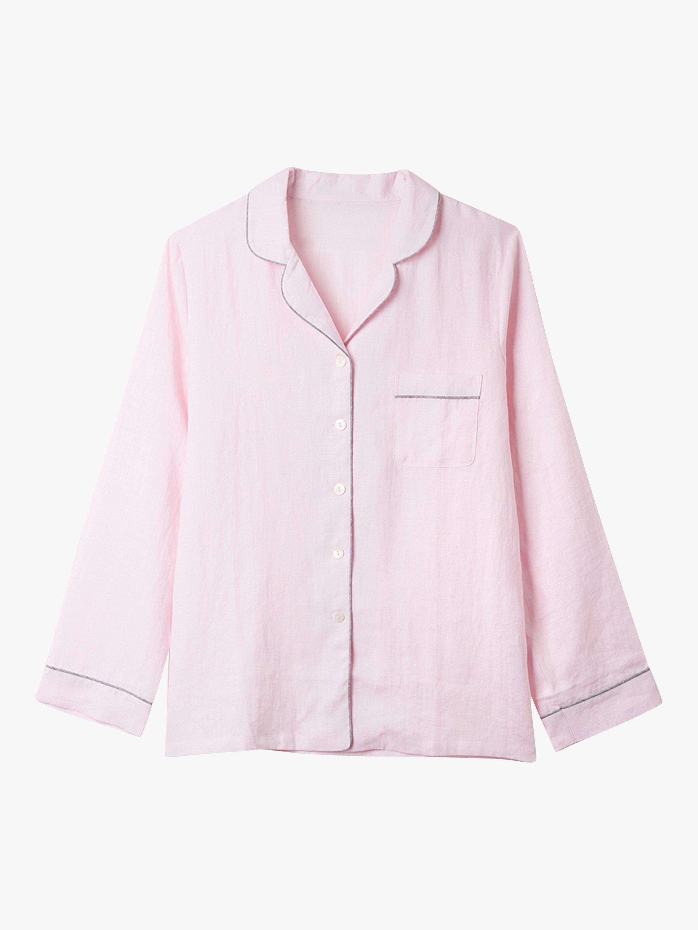 Piglet in Bed Linen Long Sleeve Pyjama Shirt, Blush Pink