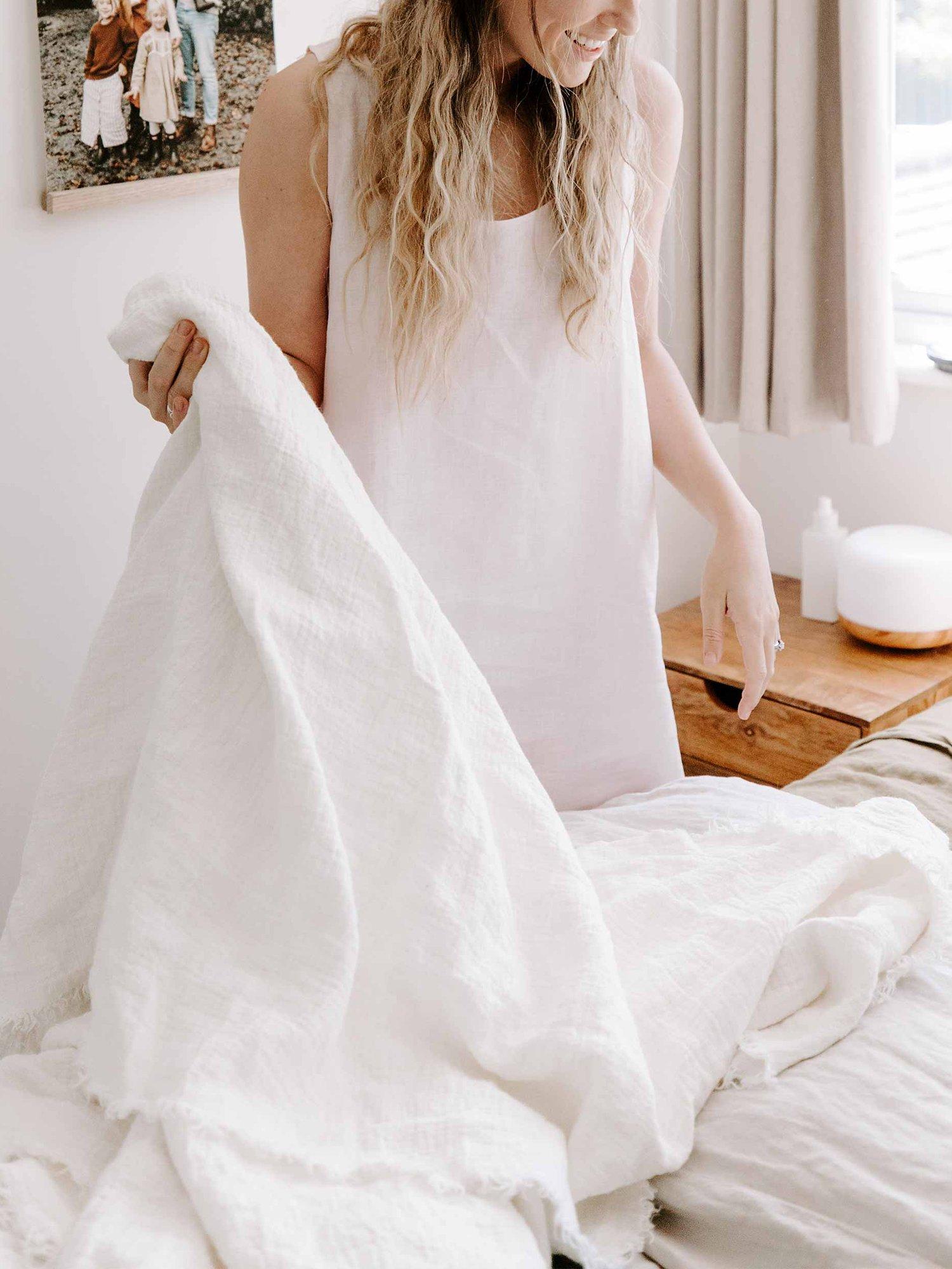 Piglet in Bed Linen Nightdress, Blush Pink