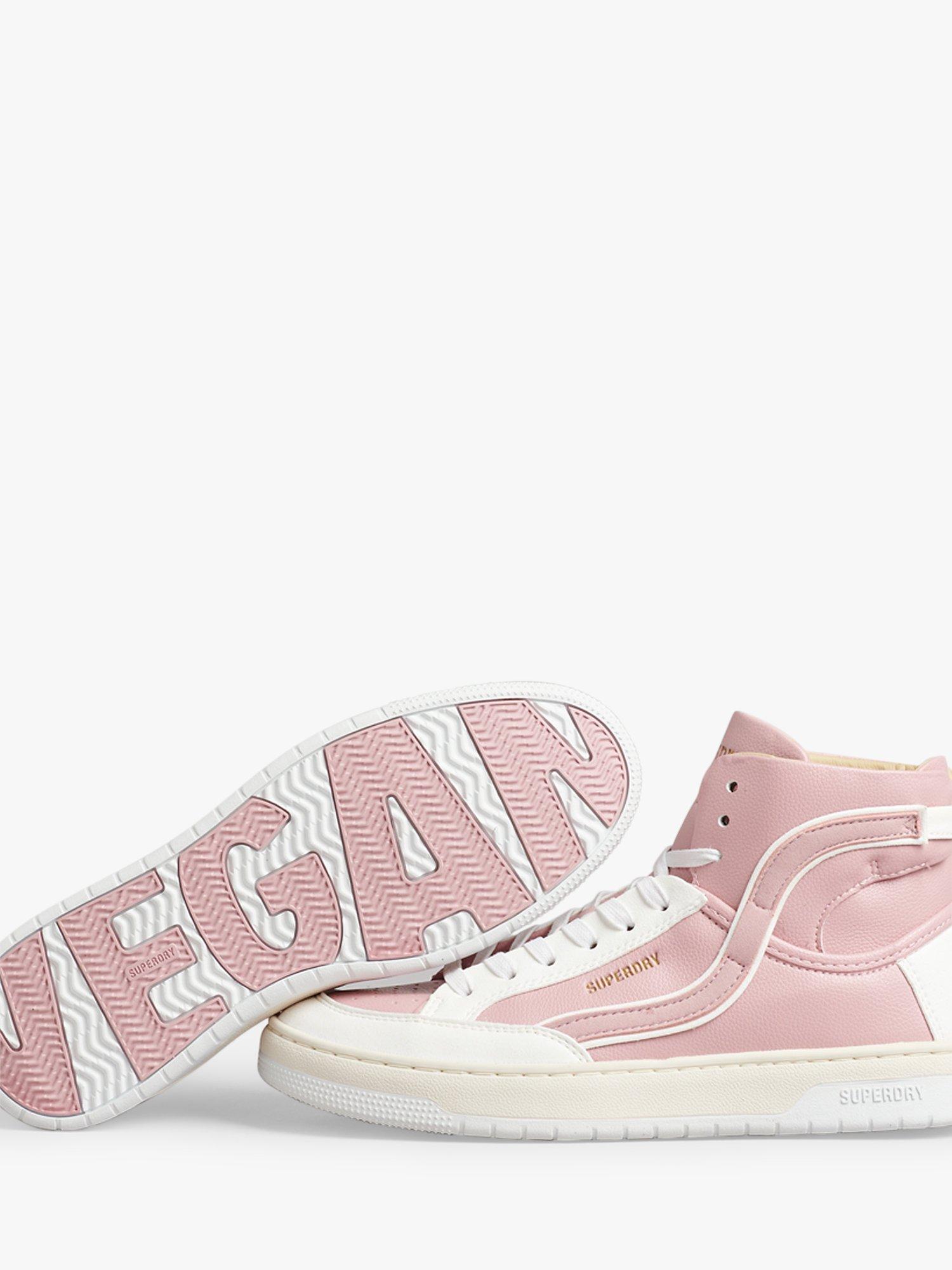 Superdry Vegan Vintage Basketball High Top Trainers, Soft Pink