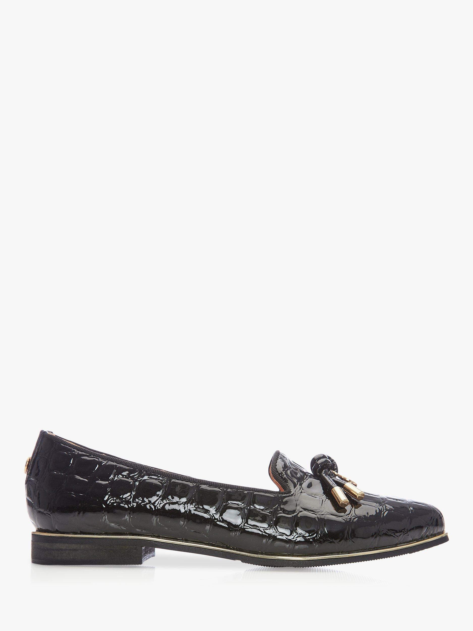 Moda in Pelle Ebrielle Patent Croc Effect Tassel Front Loafers