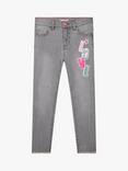 Billieblush Girls' LOVE Sequin Jeans, Mid Grey