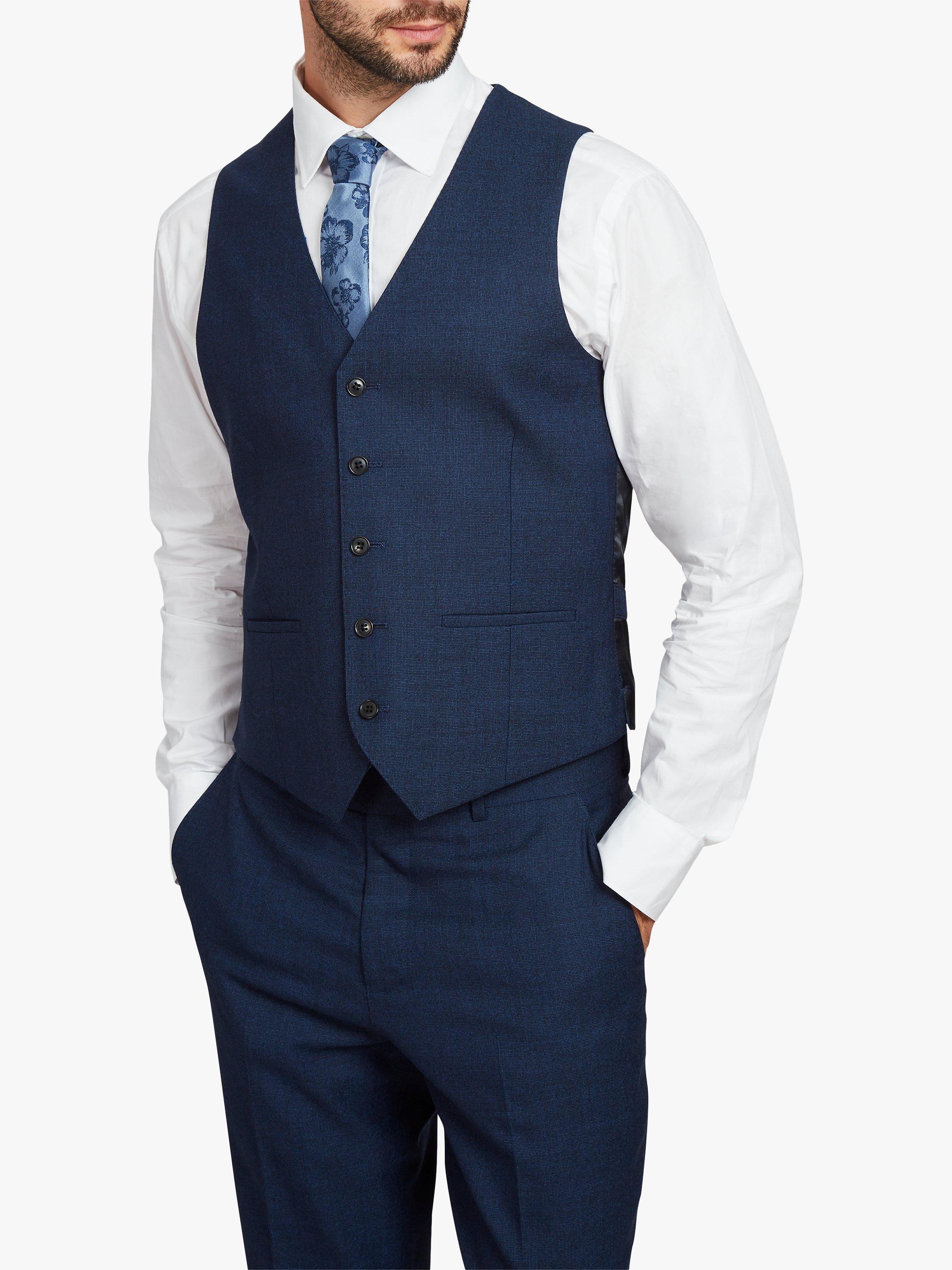 Simon Carter Grant Wool Tailored Fit Waistcoat, Blue