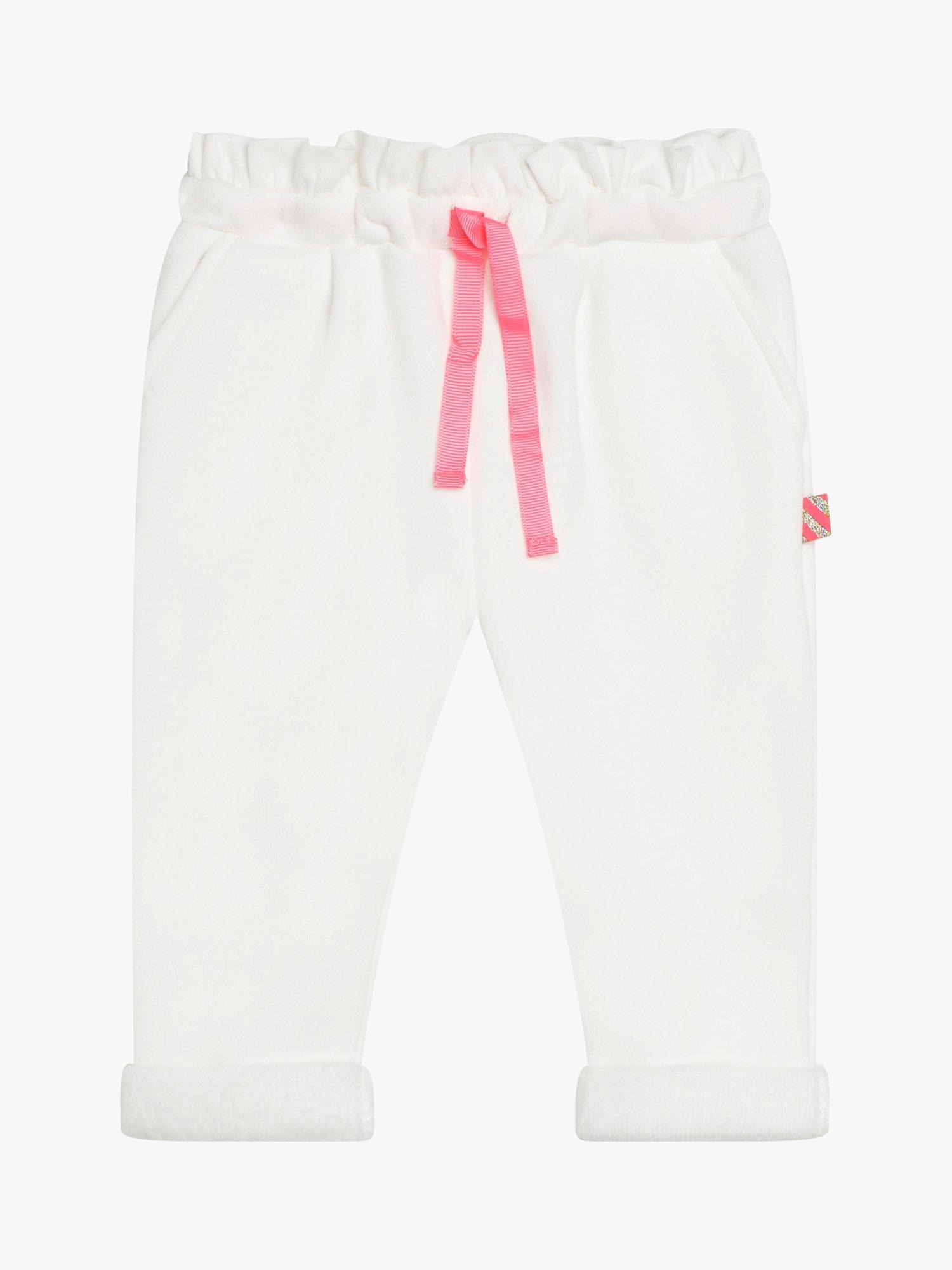 Billieblush Baby Paperbag Waist Plain Fleece Lined Joggers, Ivory