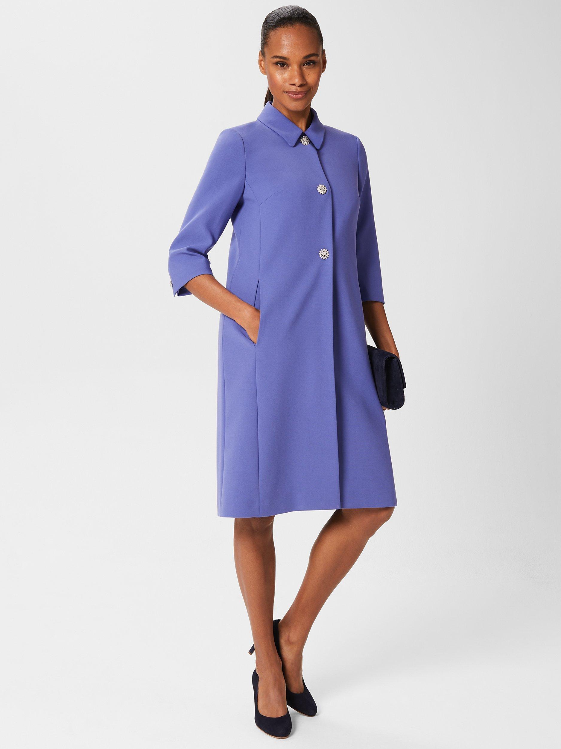 Hobbs Henriella Knee Length Coat Blue