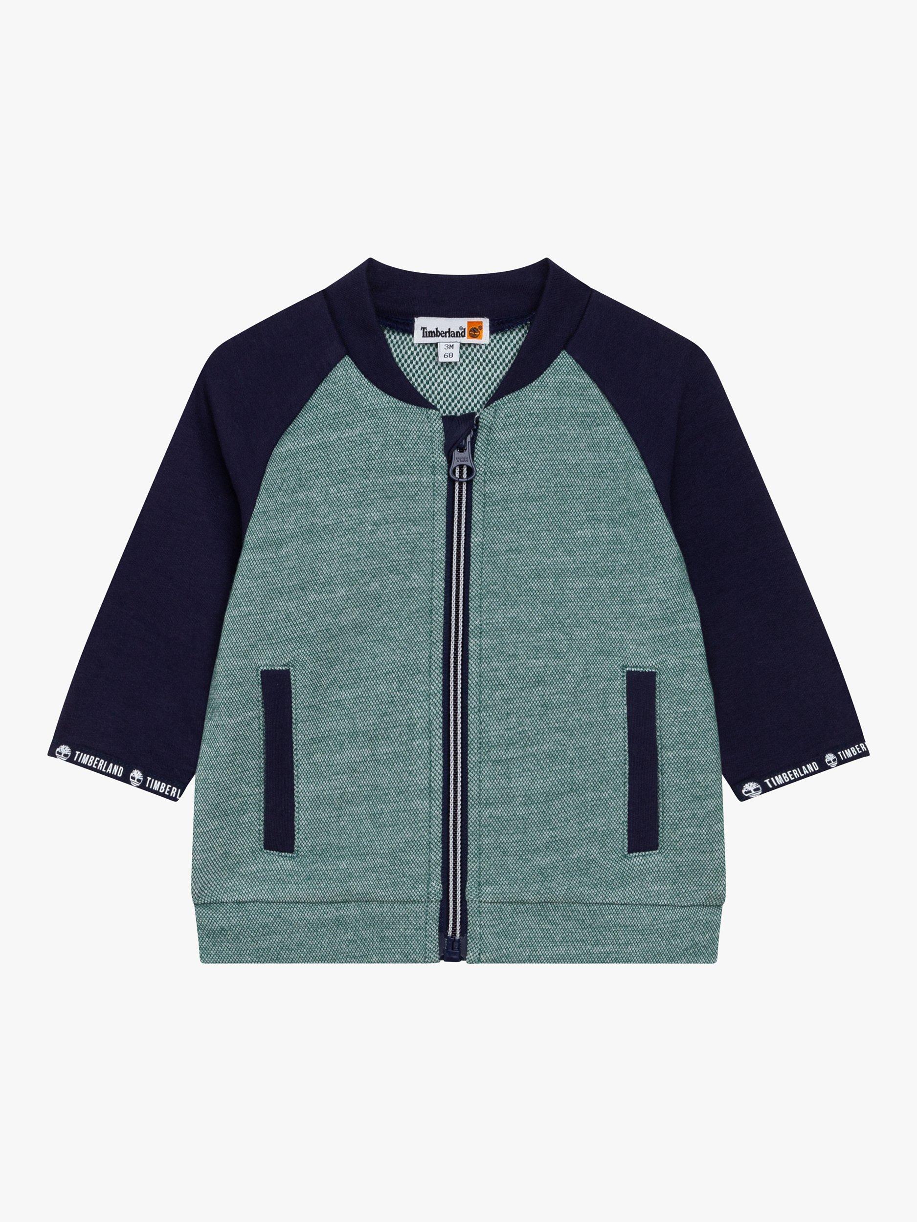 Timberland Baby Zip Through Logo Wrist Cardigan, Green