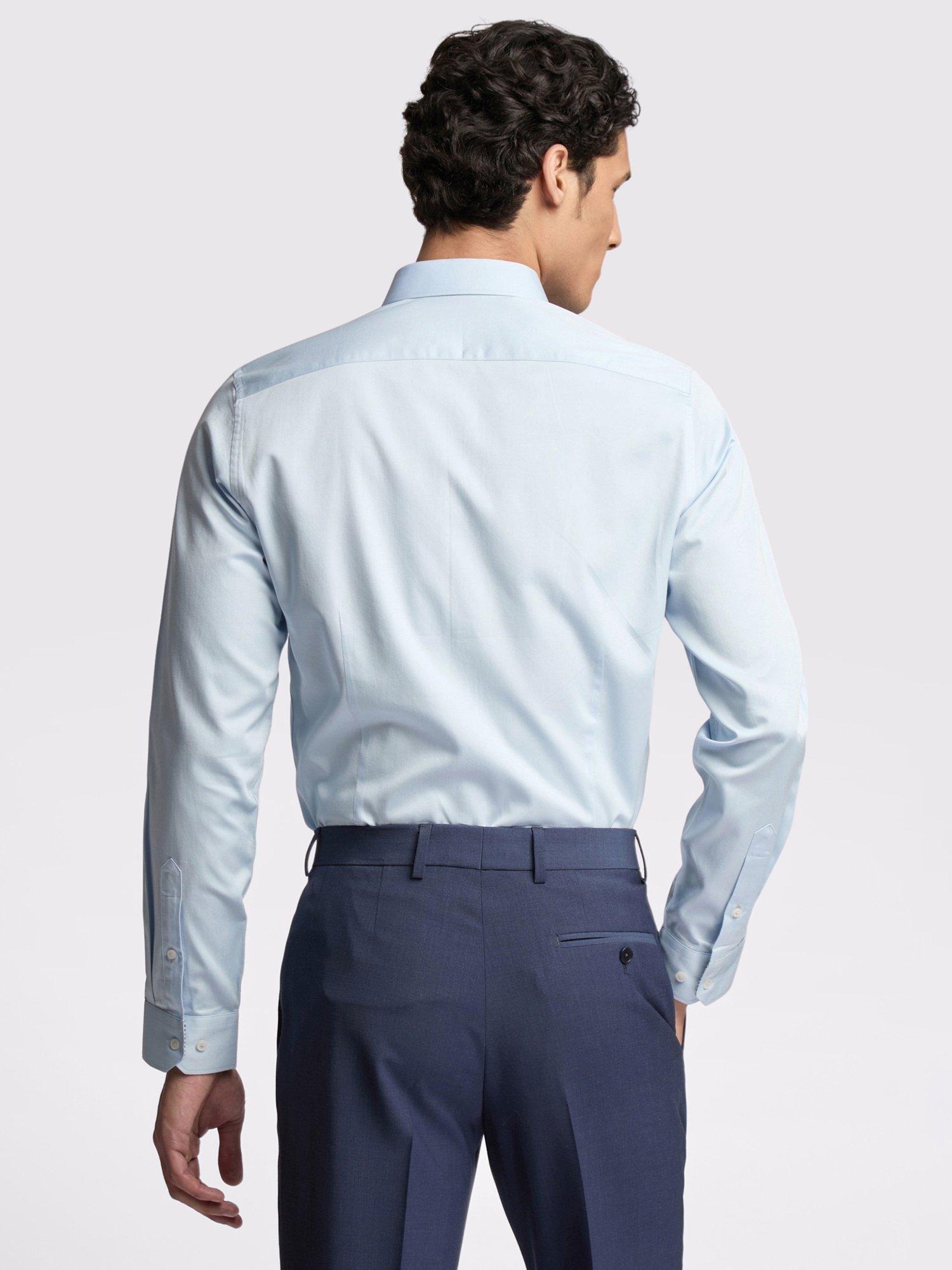 Ted Baker Sateen Slim Fit Shirt, 150 Blue Light, 15R