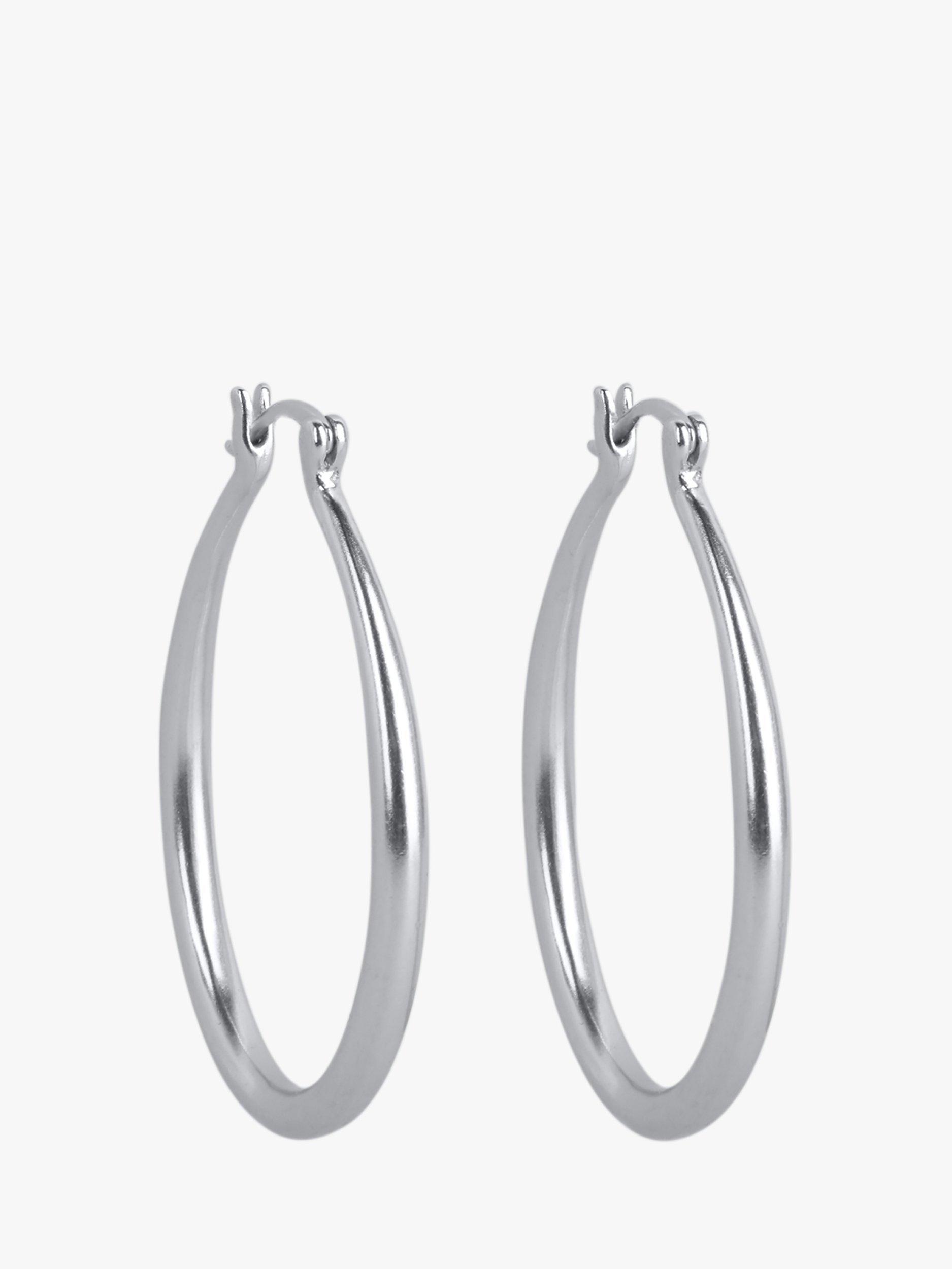 HUSH Corfu Hoop Earrings, Silver