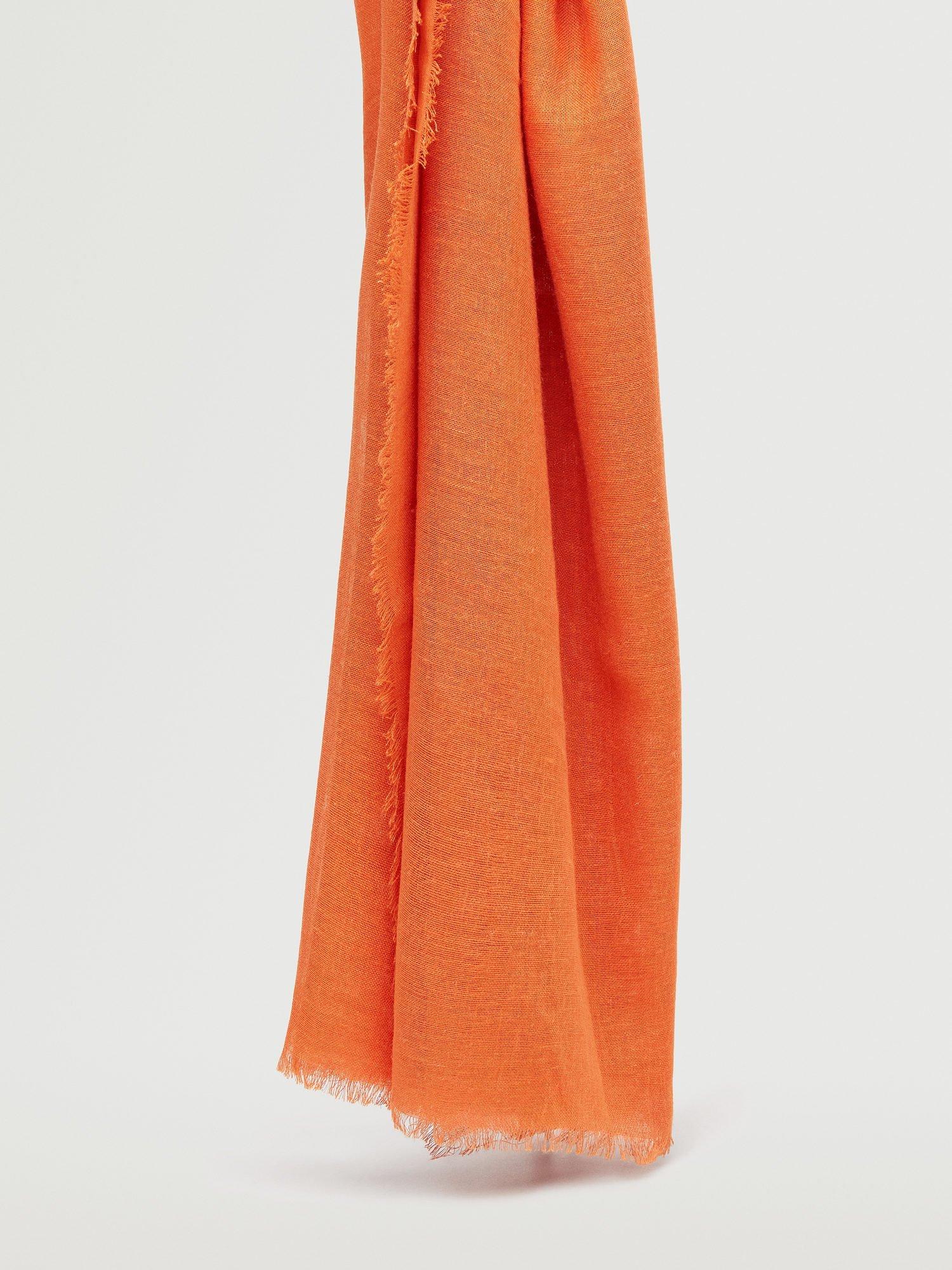Mango Cosy Foulard Fringe Scarf, Orange