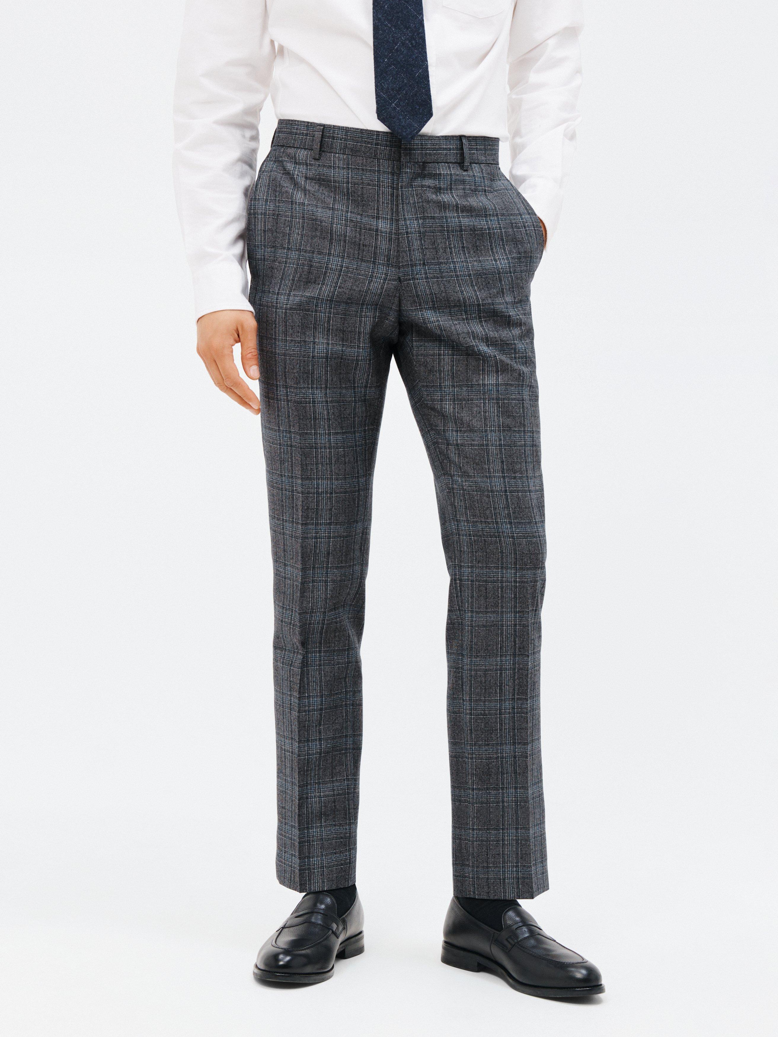 Ted Baker Check Slim Fit Suit Trousers, Pow Blue/Grey