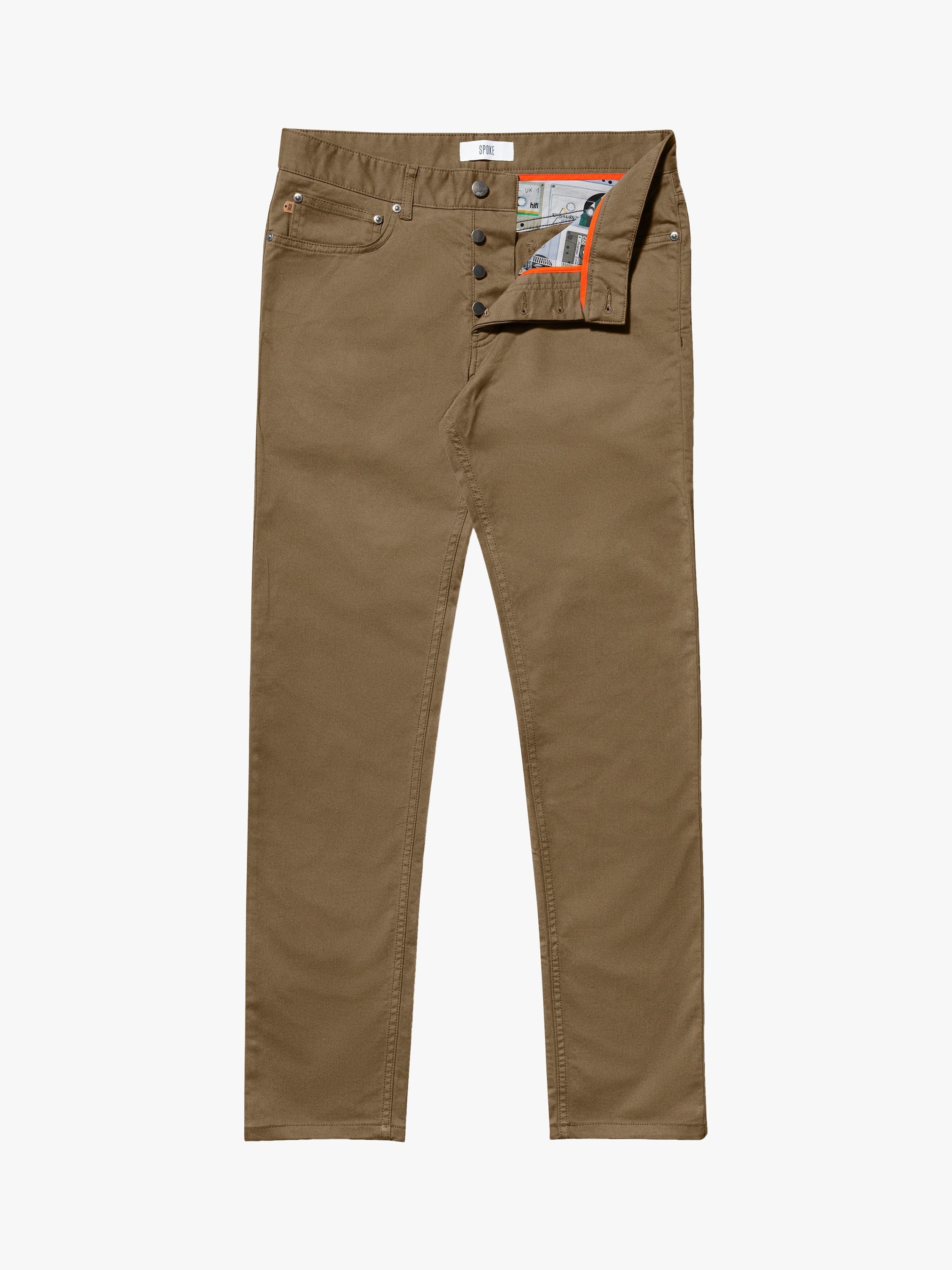 Product image 4 of 5, which shows SPOKE Fives Cotton Blend Regular Thigh Chinos, Ammonite, W30/L30