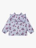 Carrément Beau Baby Ruffle Collar Floral Top, Blue