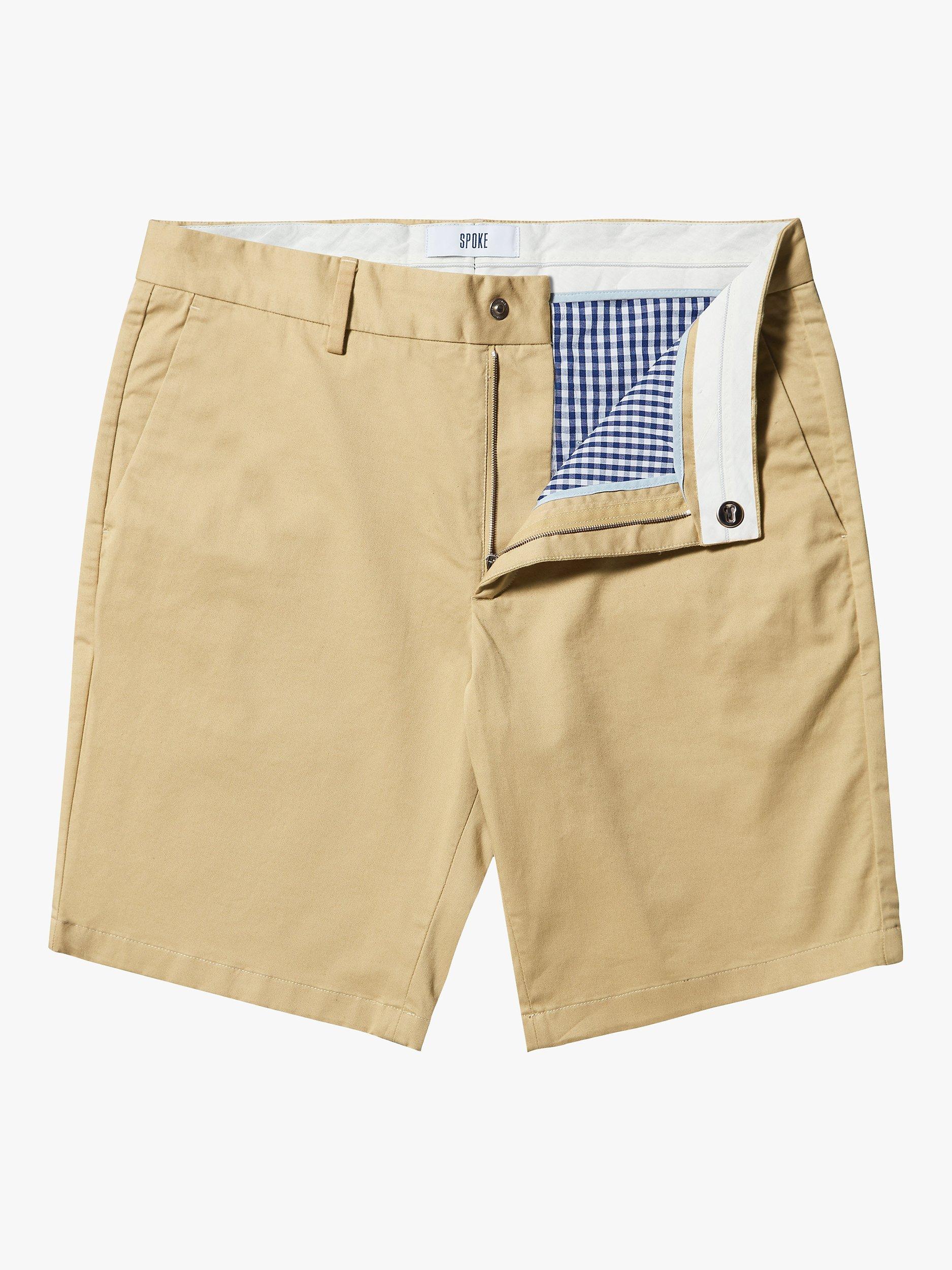 Product image 4 of 6, which shows SPOKE Sharps Cotton Blend Regular Thigh Shorts, Khaki, 32R