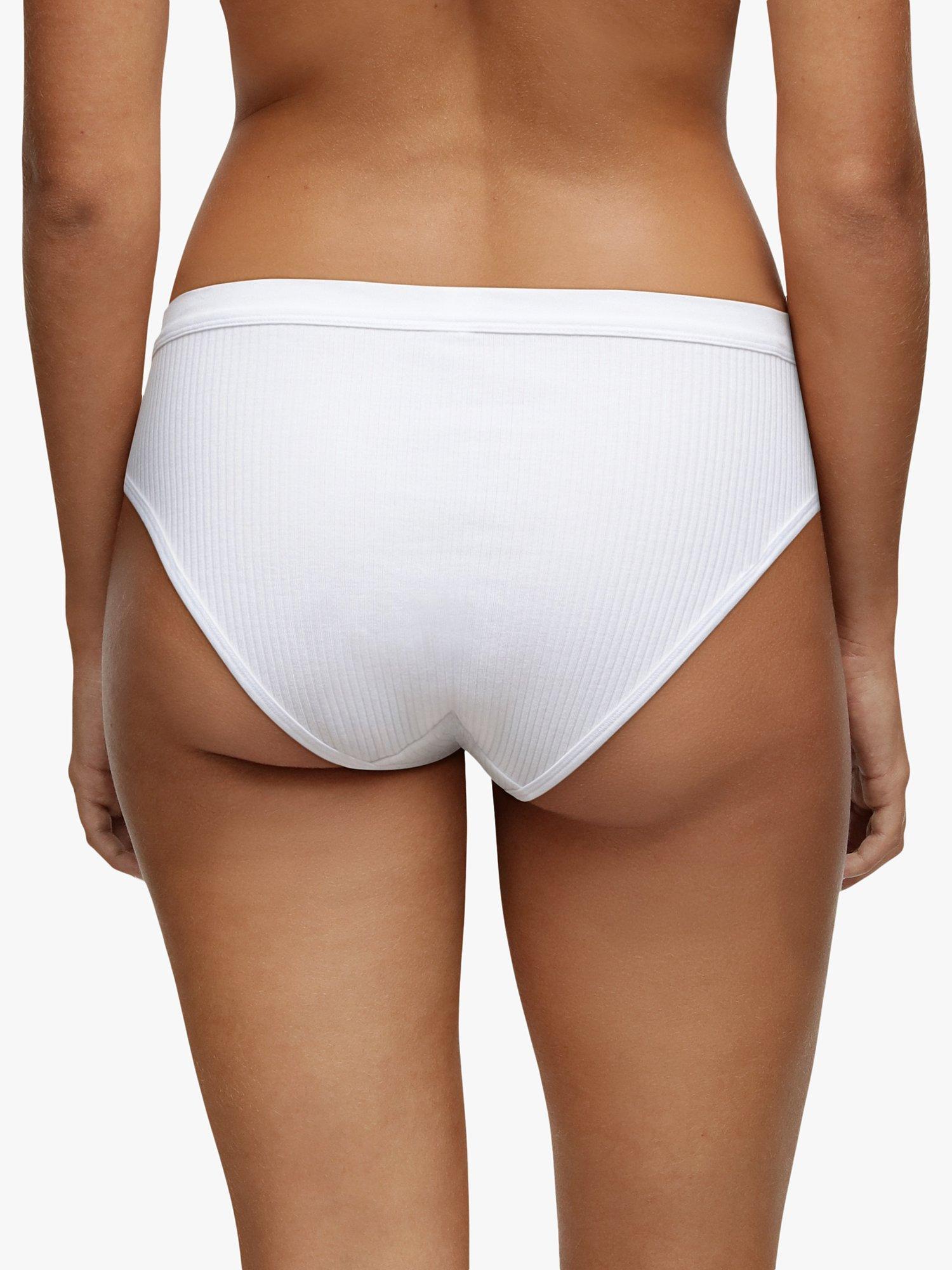 Product image 2 of 3, which shows Chantelle Cotton Comfort High Leg Knickers, White, S