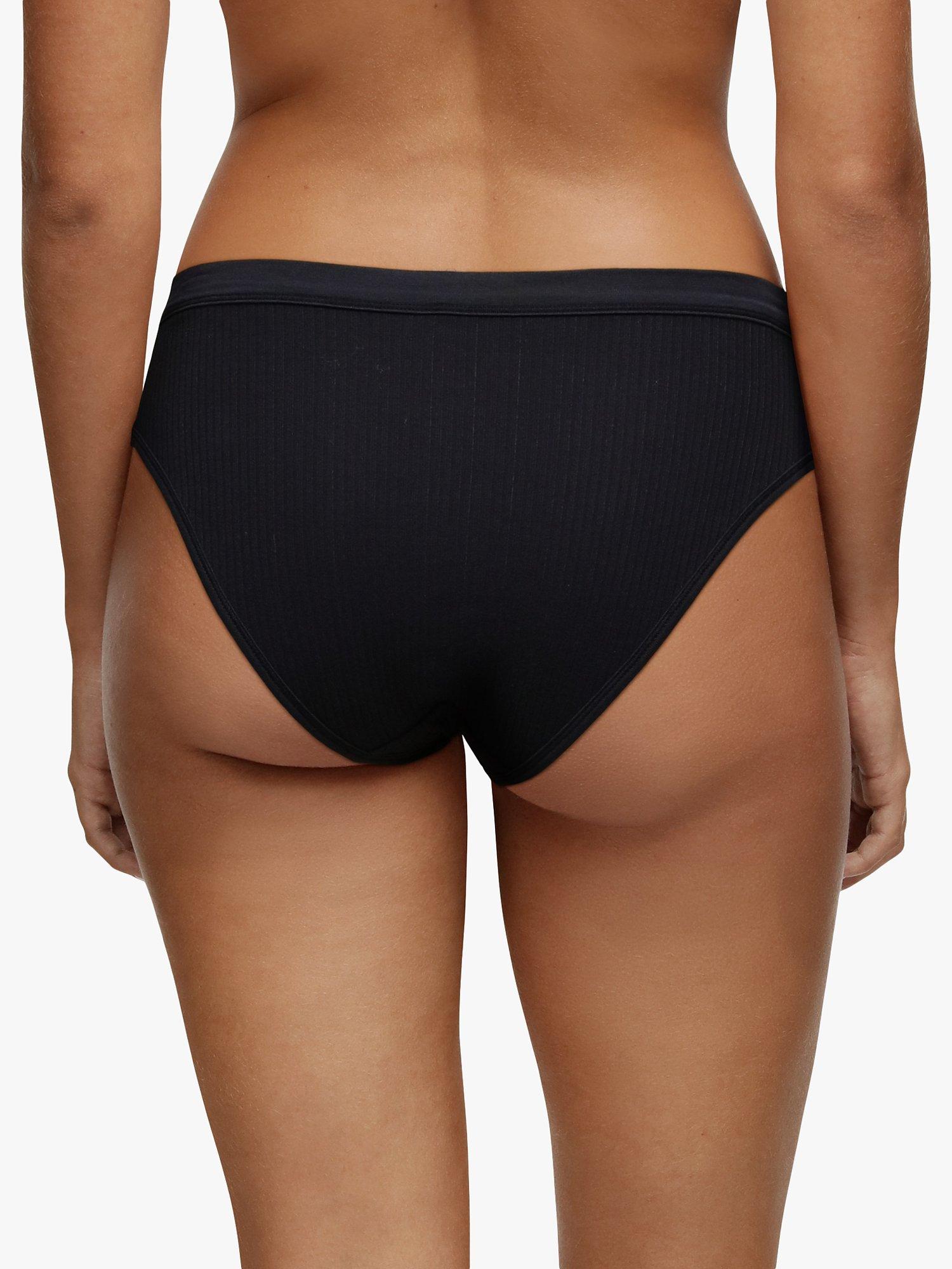 Product image 3 of 3, which shows Chantelle Cotton Comfort High Leg Knickers, Black, S