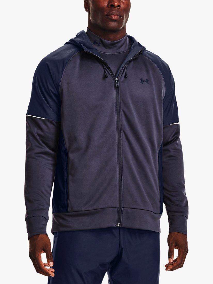 Under Armour Armour Fleece® Storm Full Zip Hoodie, Tempered Steel/Midnight Navy