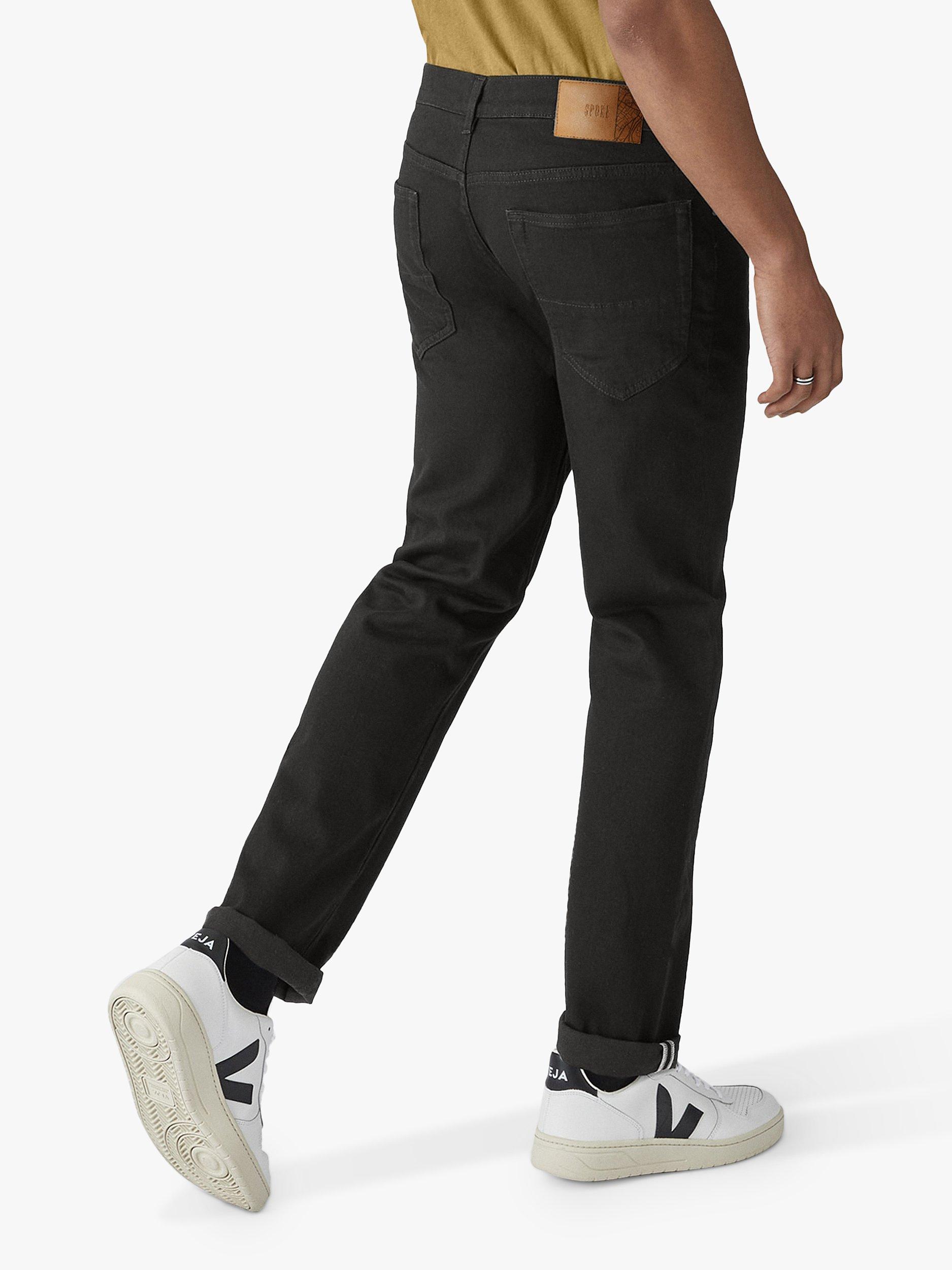 Product image 2 of 7, which shows SPOKE 10oz Travel Denim Broad Thigh Jeans, Black, W30/L28