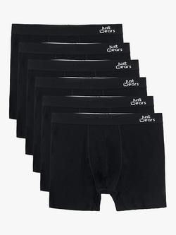 JustWears Active Boxers, Pack of 6, Black