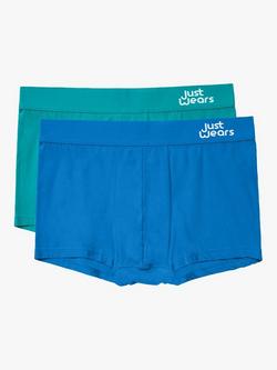 JustWears Trunks, Pack of 2, Blue/Green