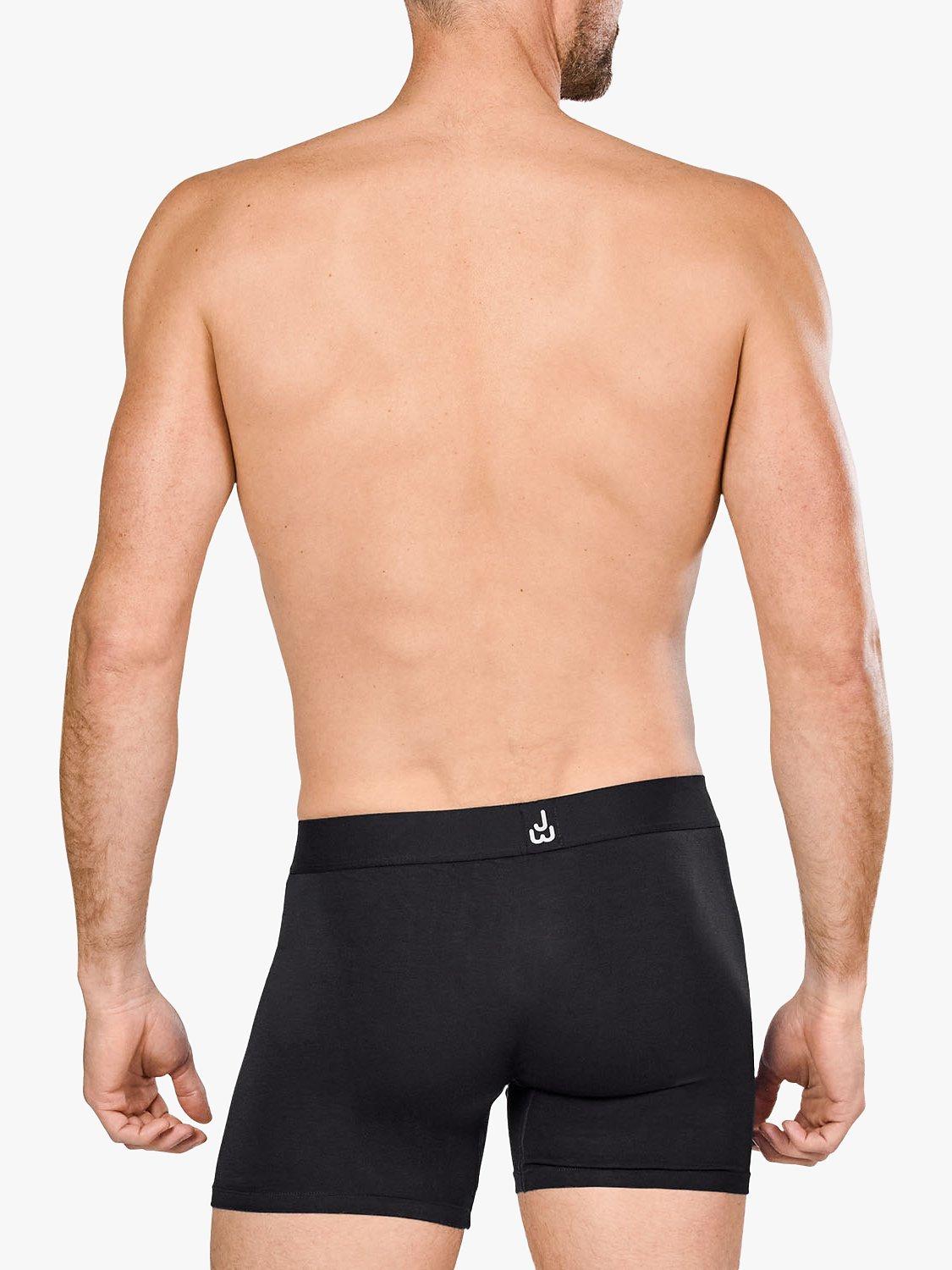 JustWears Active Boxers, Pack of 3, All Black, S