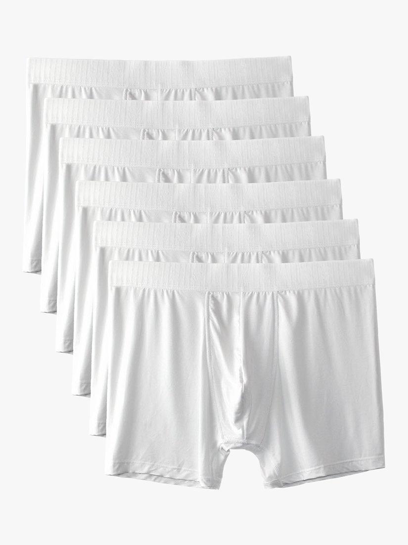 JustWears Pro Boxers, Pack of 6, White, S