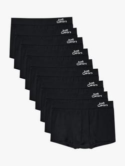 JustWears Pro Trunks, Pack of 9, All Black