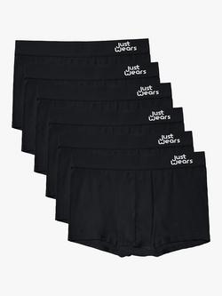 JustWears Pro Trunks, Pack of 6, All Black