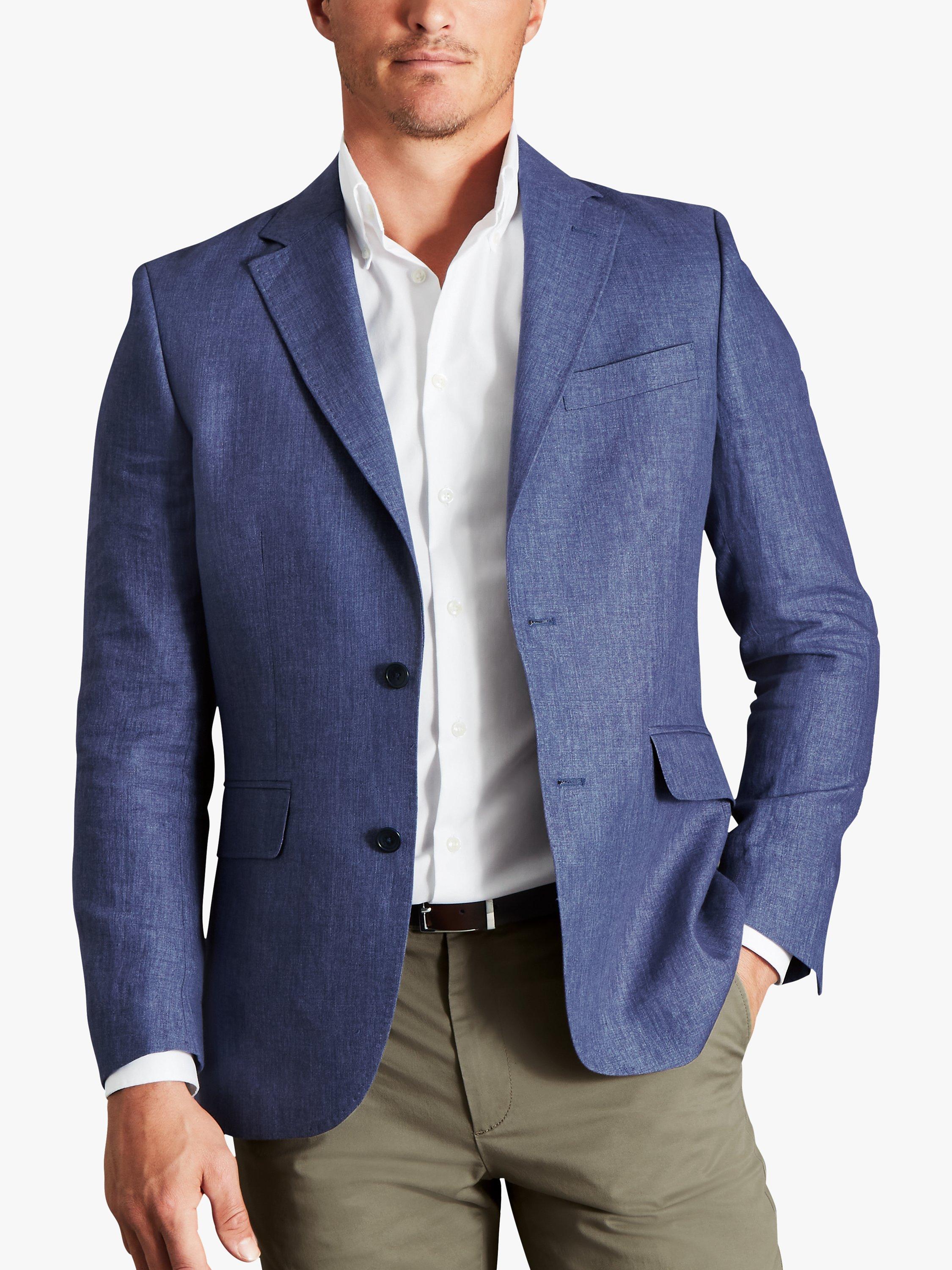 Charles Tyrwhitt Italian Linen Slim Fit Jacket, Blue