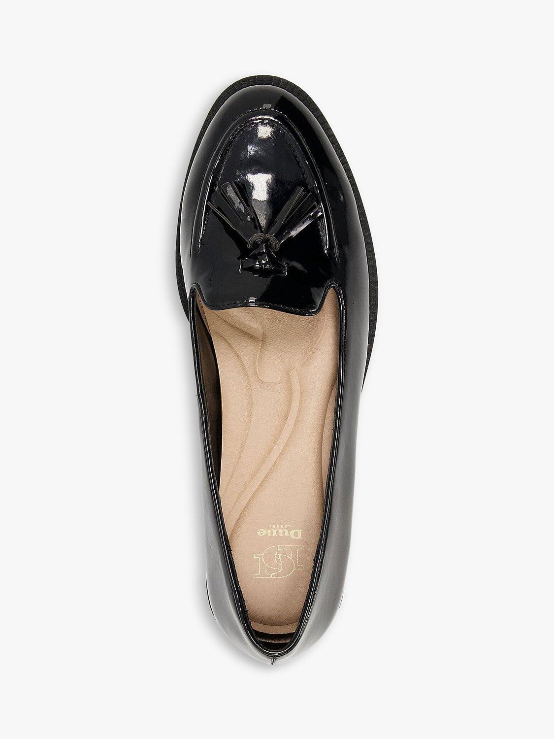Product image 2 of 4, which shows Dune Global Patent Tassel Loafers, Black, 3