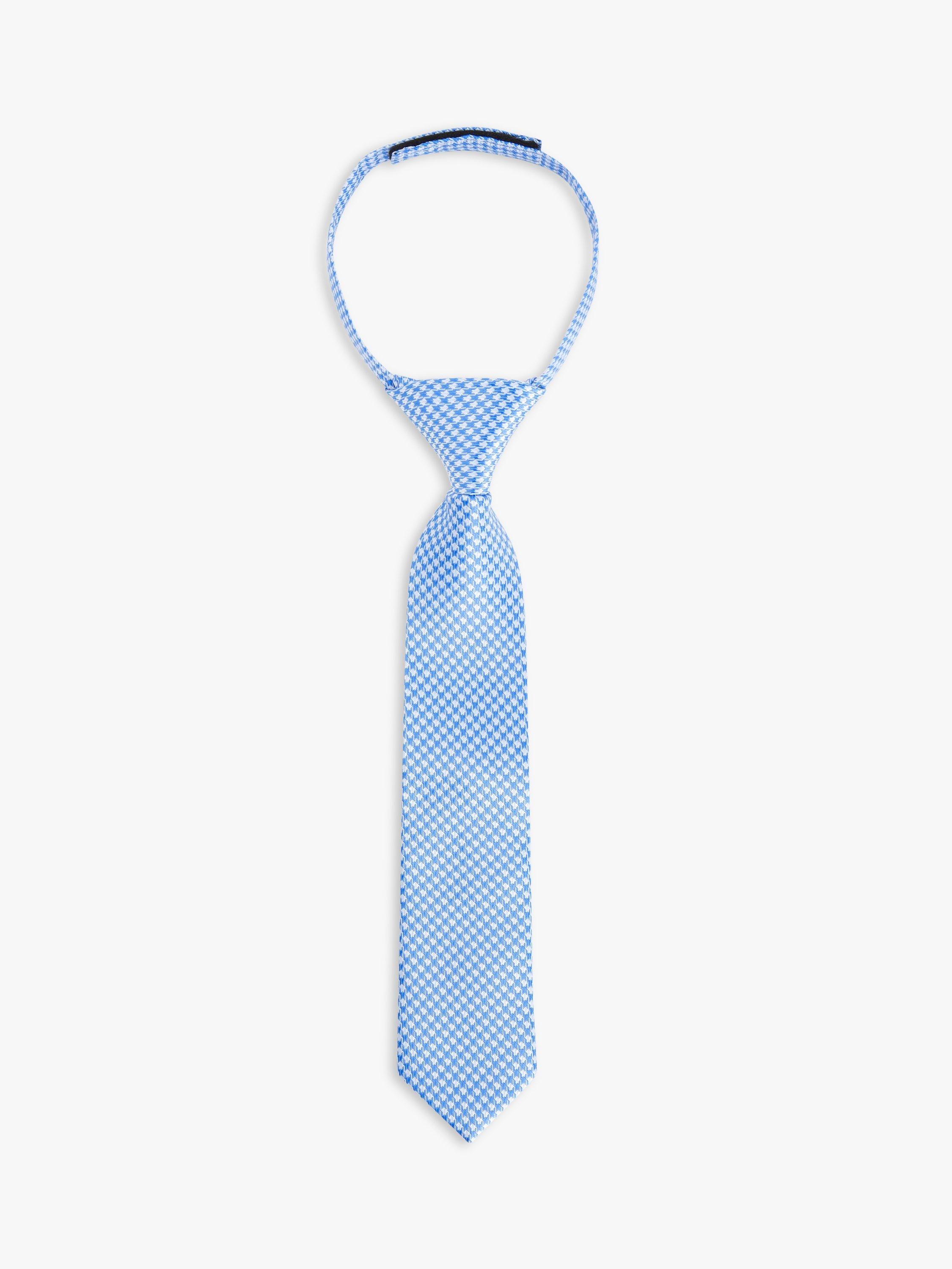 John Lewis Kids' Herring Tooth Neck Tie, Mid Blue, S-M
