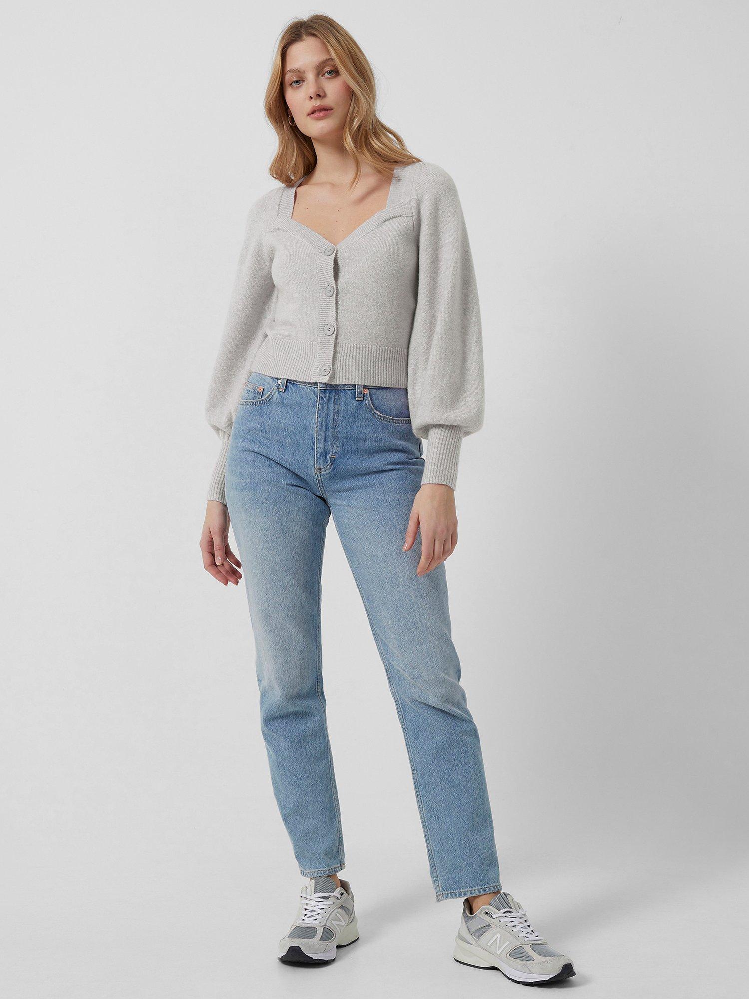 French Connection Libby Vhari Cardigan, Dove Grey Melange