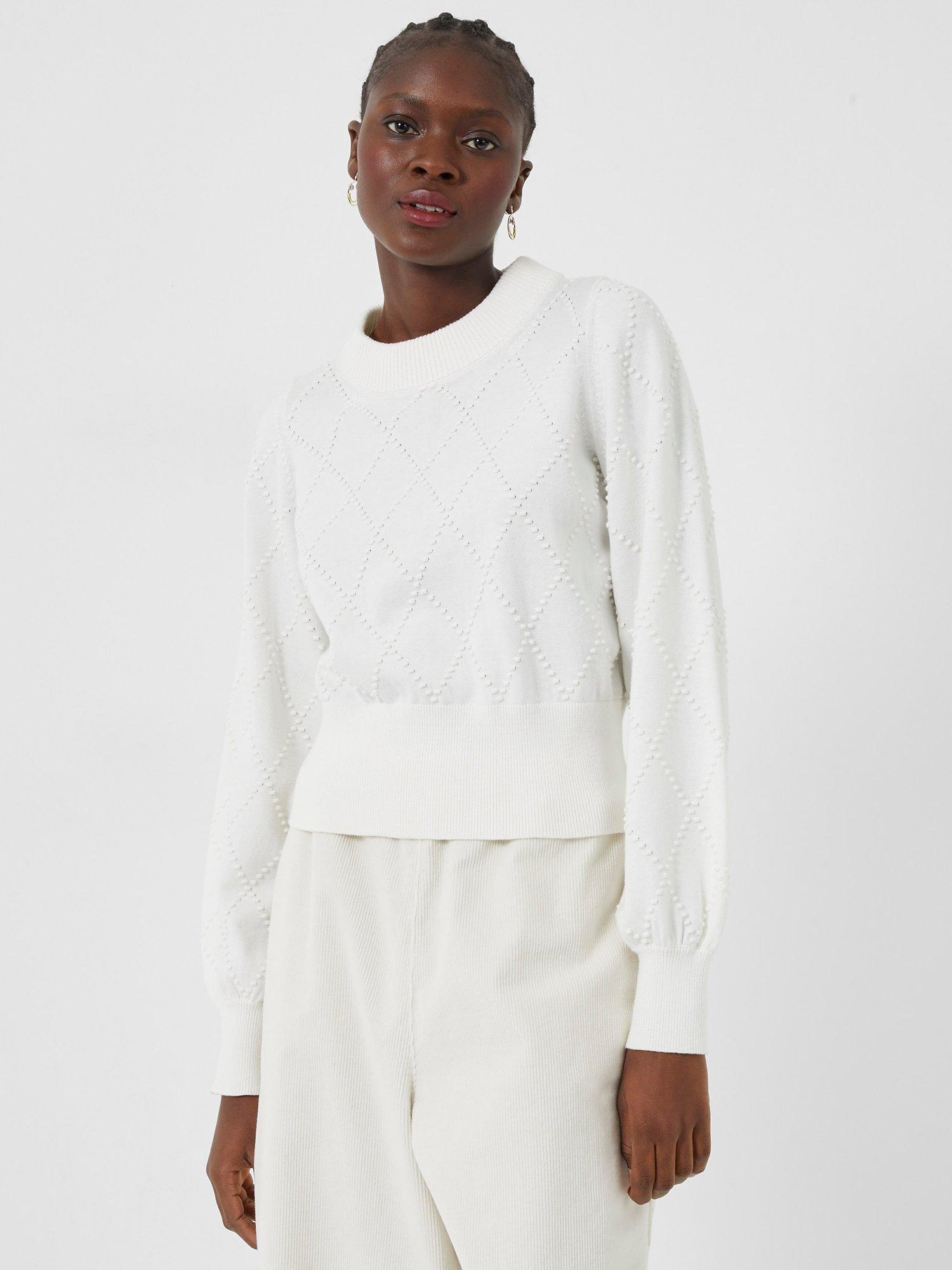 French Connection Joy Mozart Bobble Jumper, Winter White