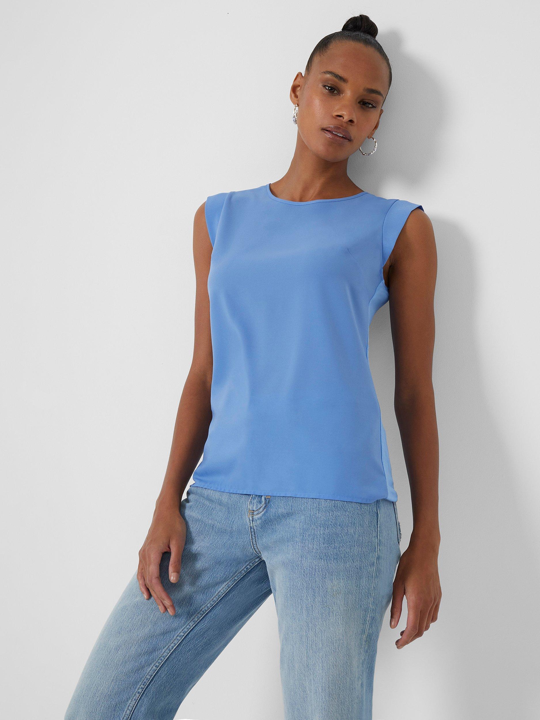 French Connection Crepe Cap Sleeve Top, Ultramarine         