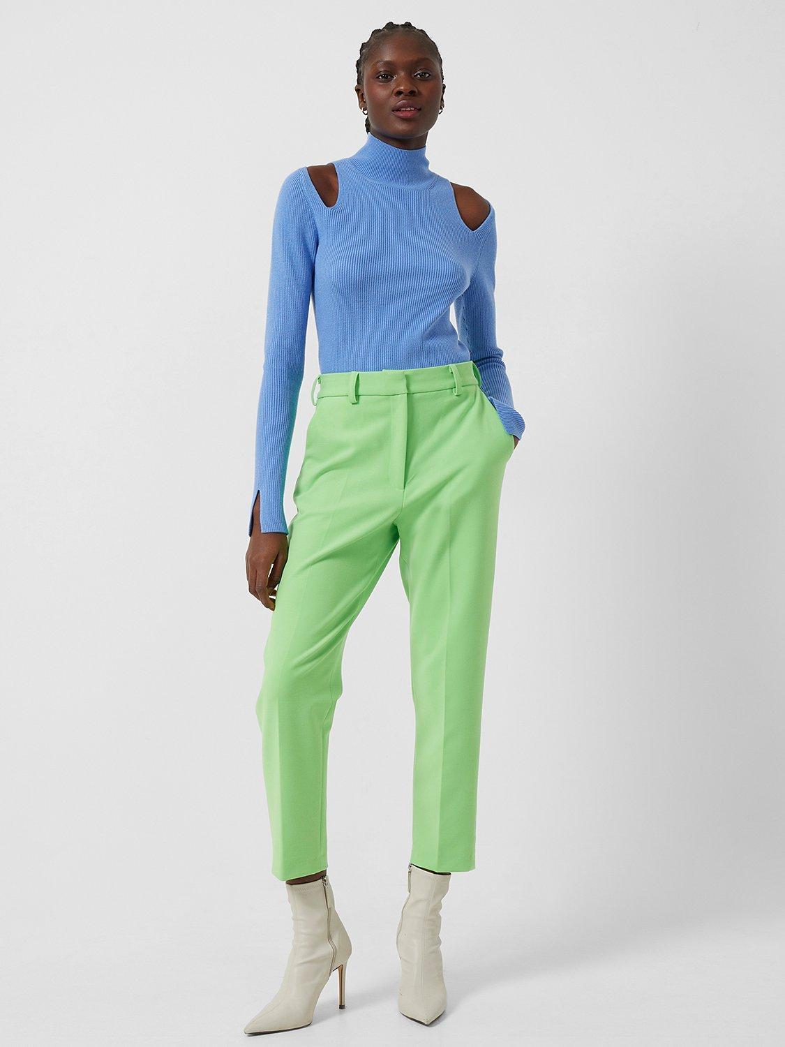 French Connection Buntie Whisper Ruth Cropped Trousers, Green Flash