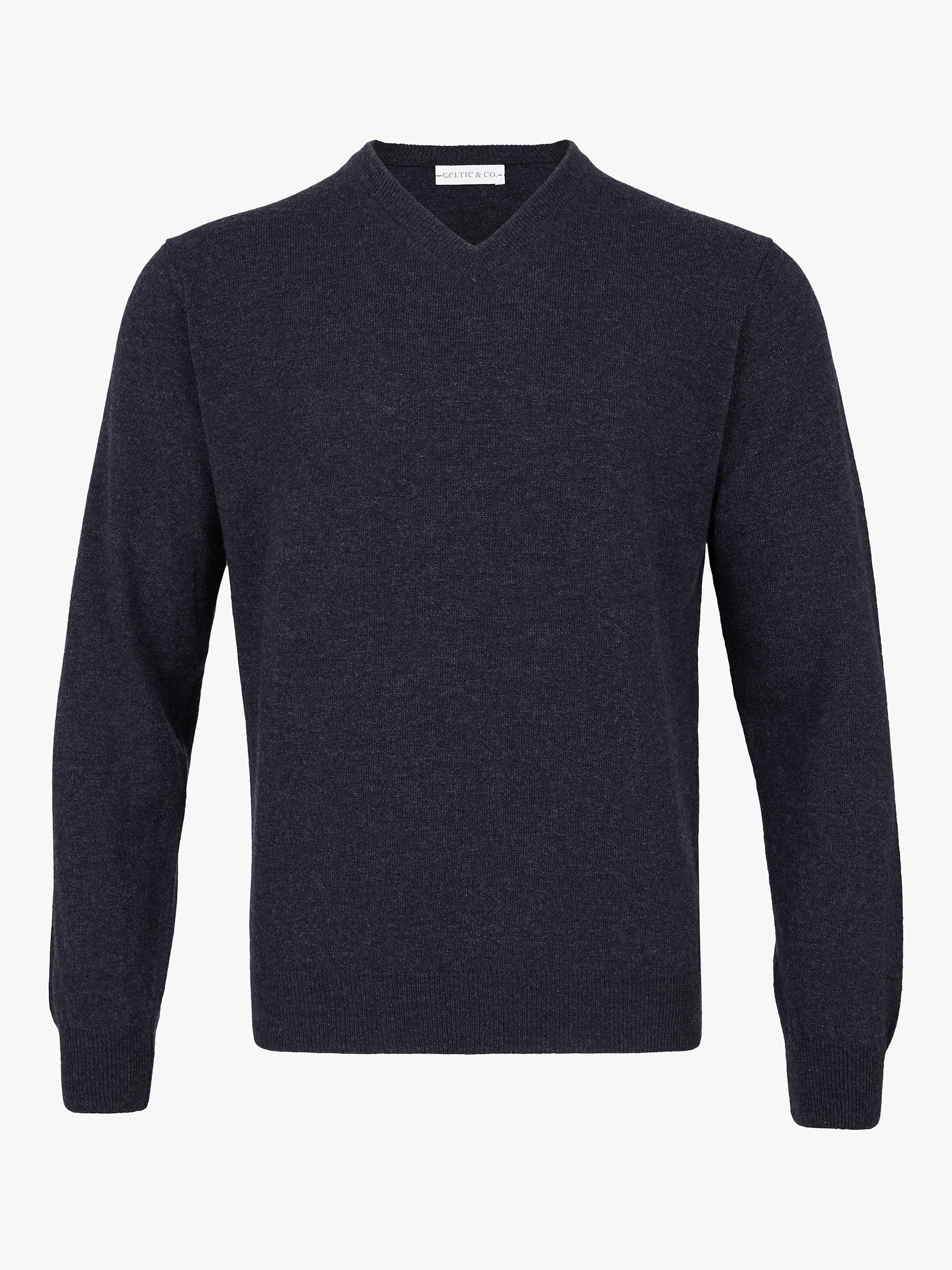 Celtic & Co. Supersoft Geelong Wool V-Neck Jumper, Navy