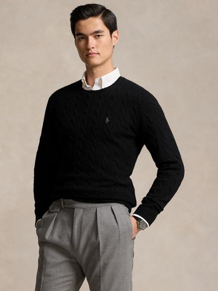 Polo Ralph Lauren Wool Cashmere Blend Cable Knit Jumper, Andover Cream, Andover Cream