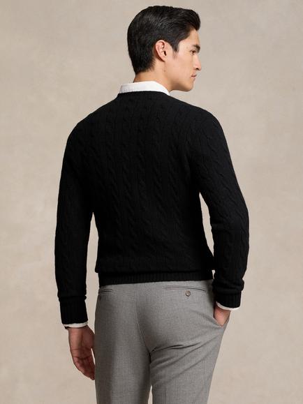 Polo Ralph Lauren Wool Cashmere Blend Cable Knit Jumper, Andover Cream - view 2, Andover Cream